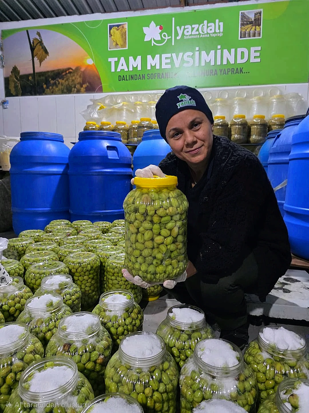Çizilmiş Yeşil Zeytin. 5 Litrelik Bidonda Net 3Kg