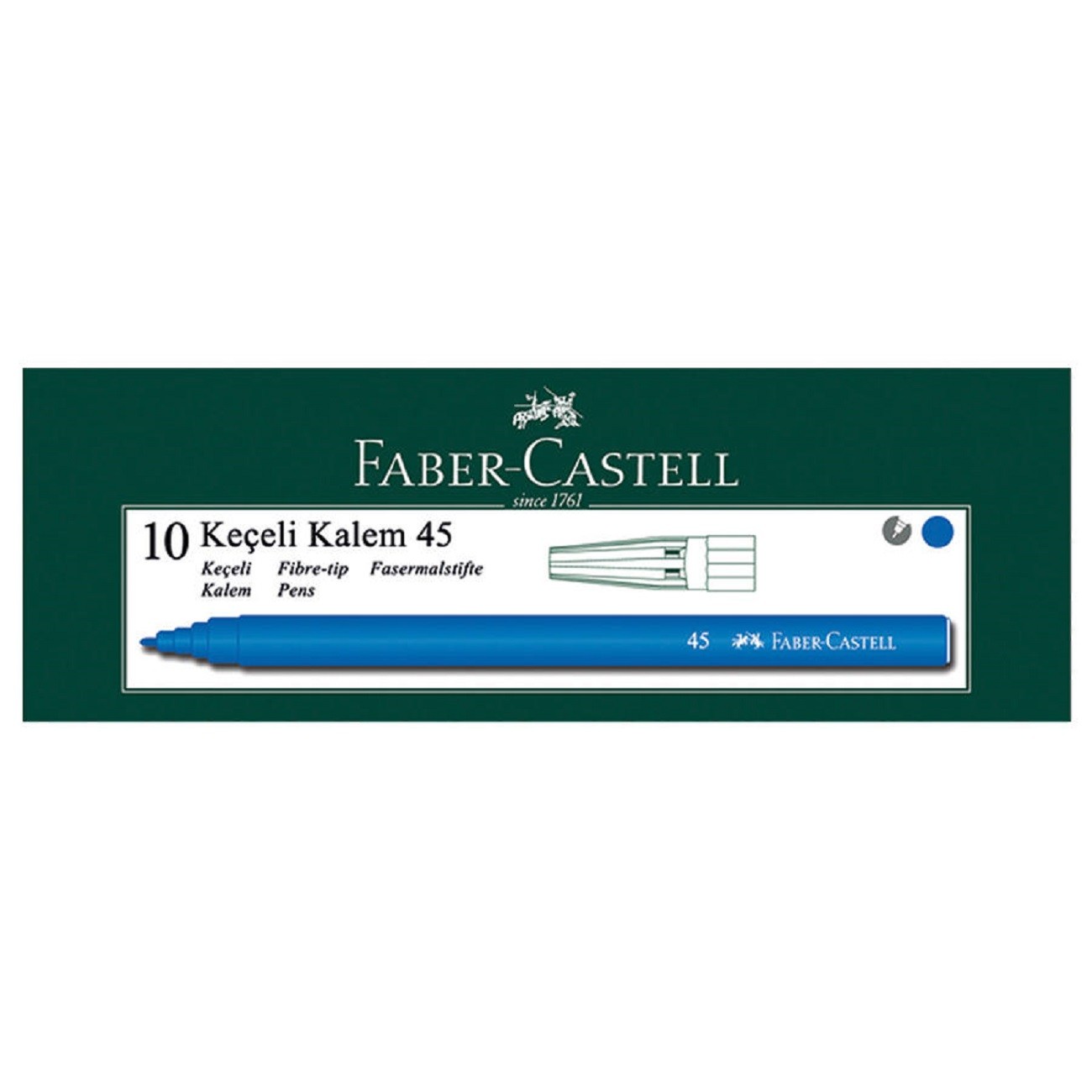 Faber Castell Keçeli Kalem Mavi 10 Lu