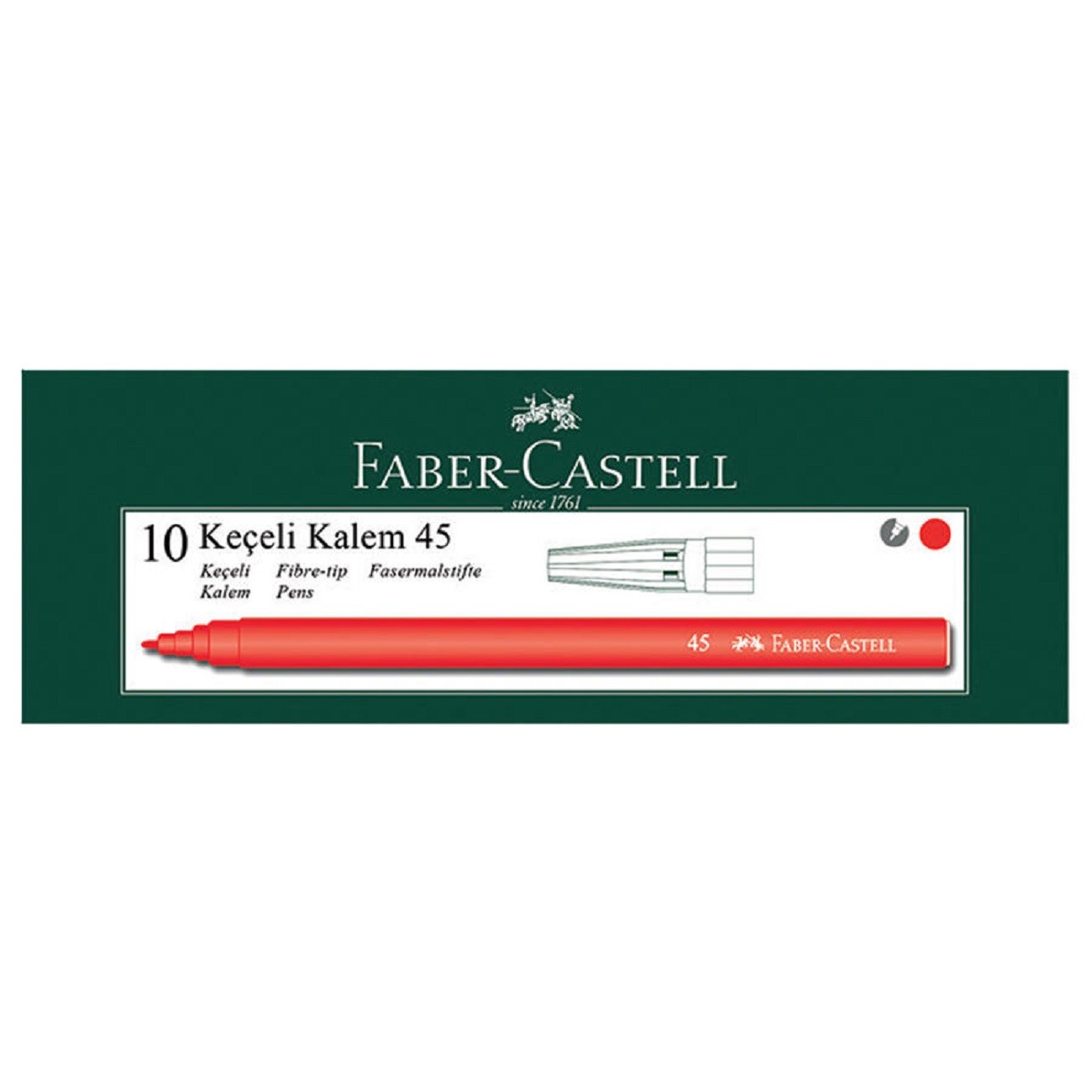 Faber Castell Keçeli Kalem Kırmızı 10 Lu