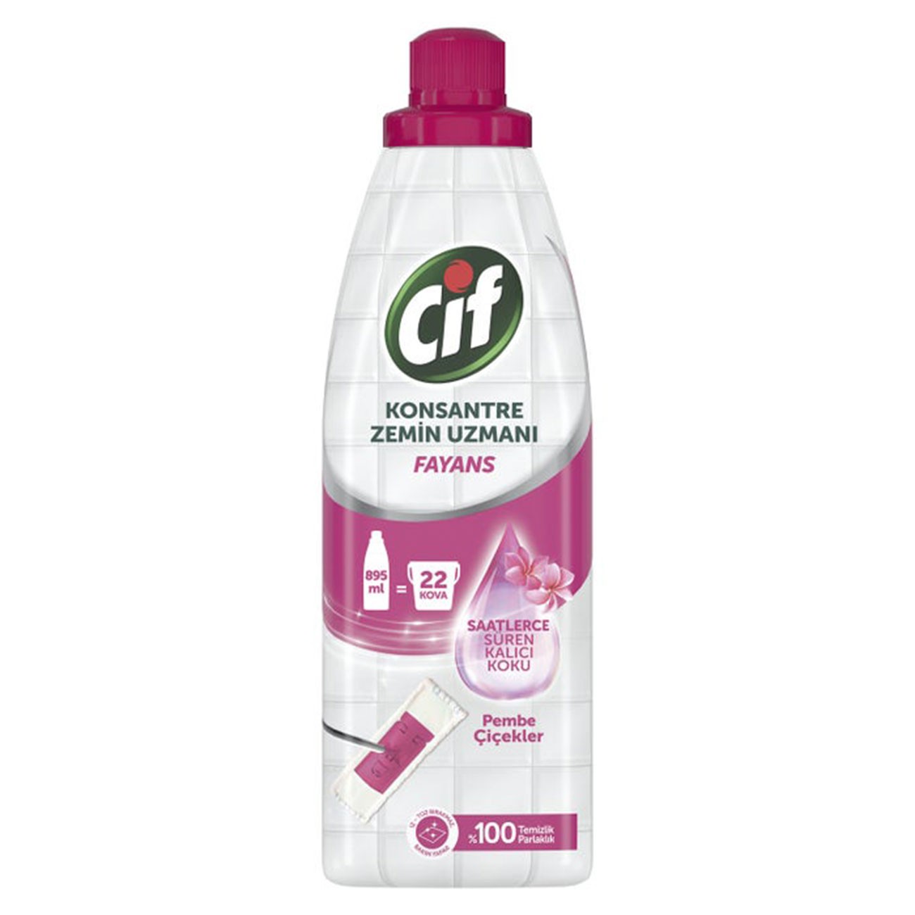 Cif Konsantre Zemin Uzamanı Fayans Pembe Çiçekler 895 Ml