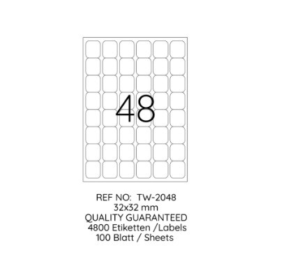 Tanex Laser Etiket Tw-2048 32 X 32 Mm