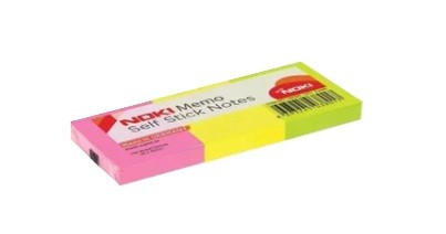 Noki Memo Self Stick Yapışkanlı Not Kağıdı 38*51 Karışık Neon No:12005N 3'Lü