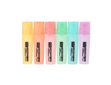 Kraf 335 Fosforlu Kalem Pastel Renk 6'lı Set