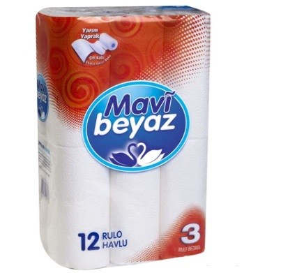 Mavi Beyaz Kağıt Havlu 12 Li