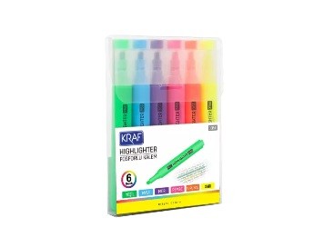 Kraf 315 Trio Bright Fosforlu Kalem 6'lı