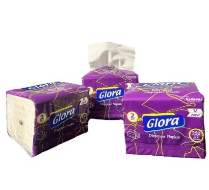 Glora V Kat  Dispenser Peçete 250'Li Koli (250 Adet x 18 Paket  Ölçü: 11x18 Cm - 16 Gr/M² - 2 Kat  İçerik: Laminasyonsuz)