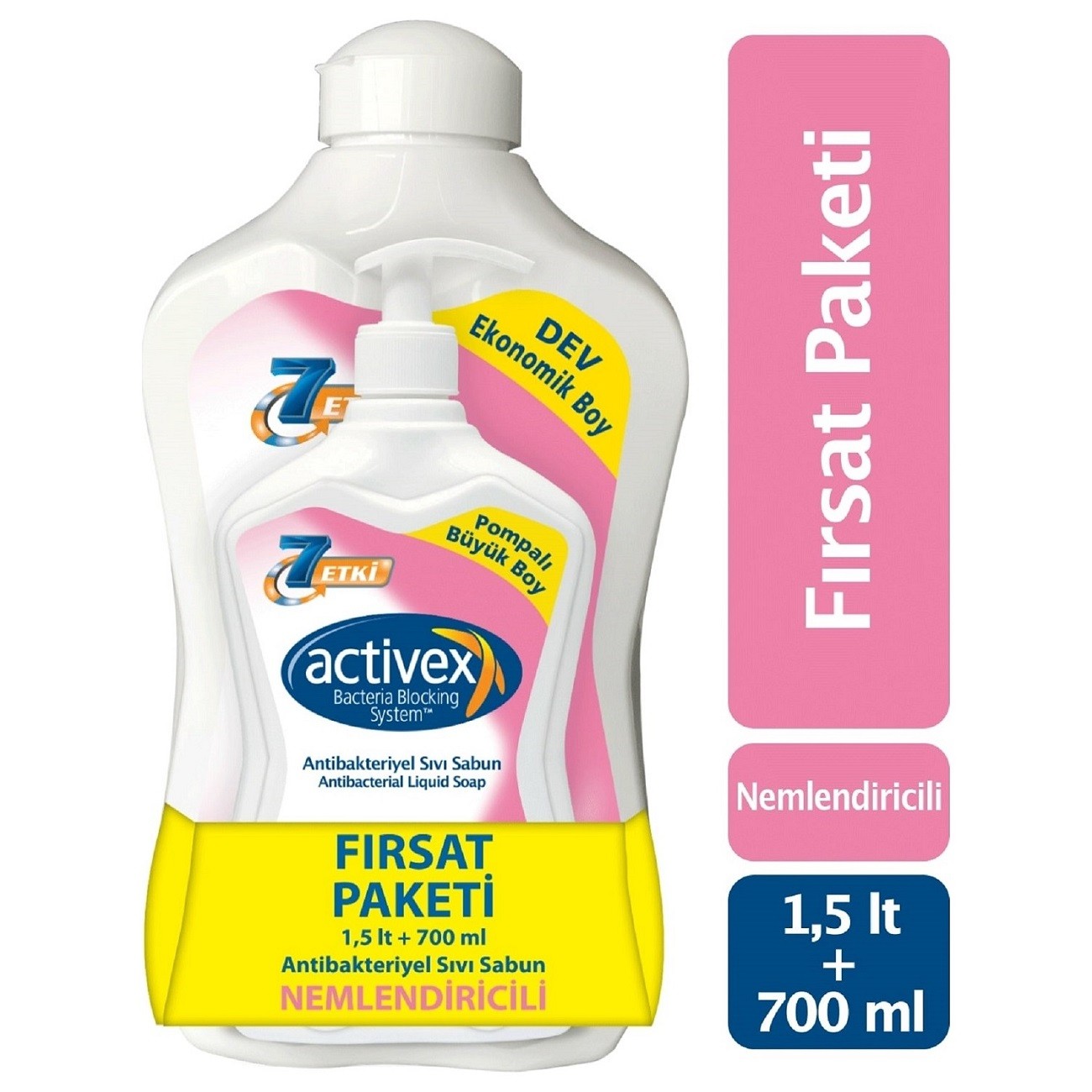 Activex Antibakteriyel Sıvı Sabun Aktif 1,5 Lt+700 Ml