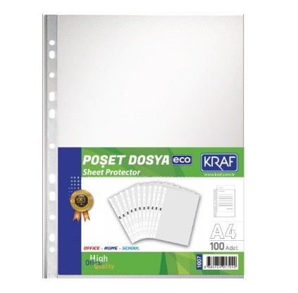 Kraf Poşet Dosya A4 Eco 100 Lü 1007