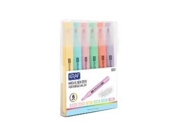 Kraf 315 Trio Pastel Colors Fosforlu Kalem 6'lı