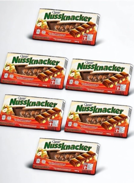 Choceur Nussknacker Tüm Fındıklı Alman Çiikolatası 100 Gr. 6 Adet