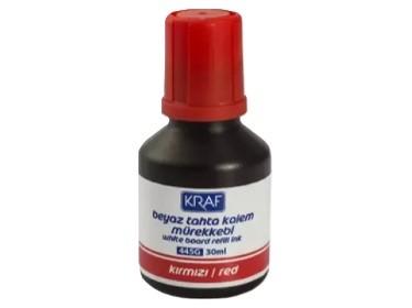 Kraf 445G Beyaz Tahta Kalemi Mürekkebi 30 ml Kırmızı