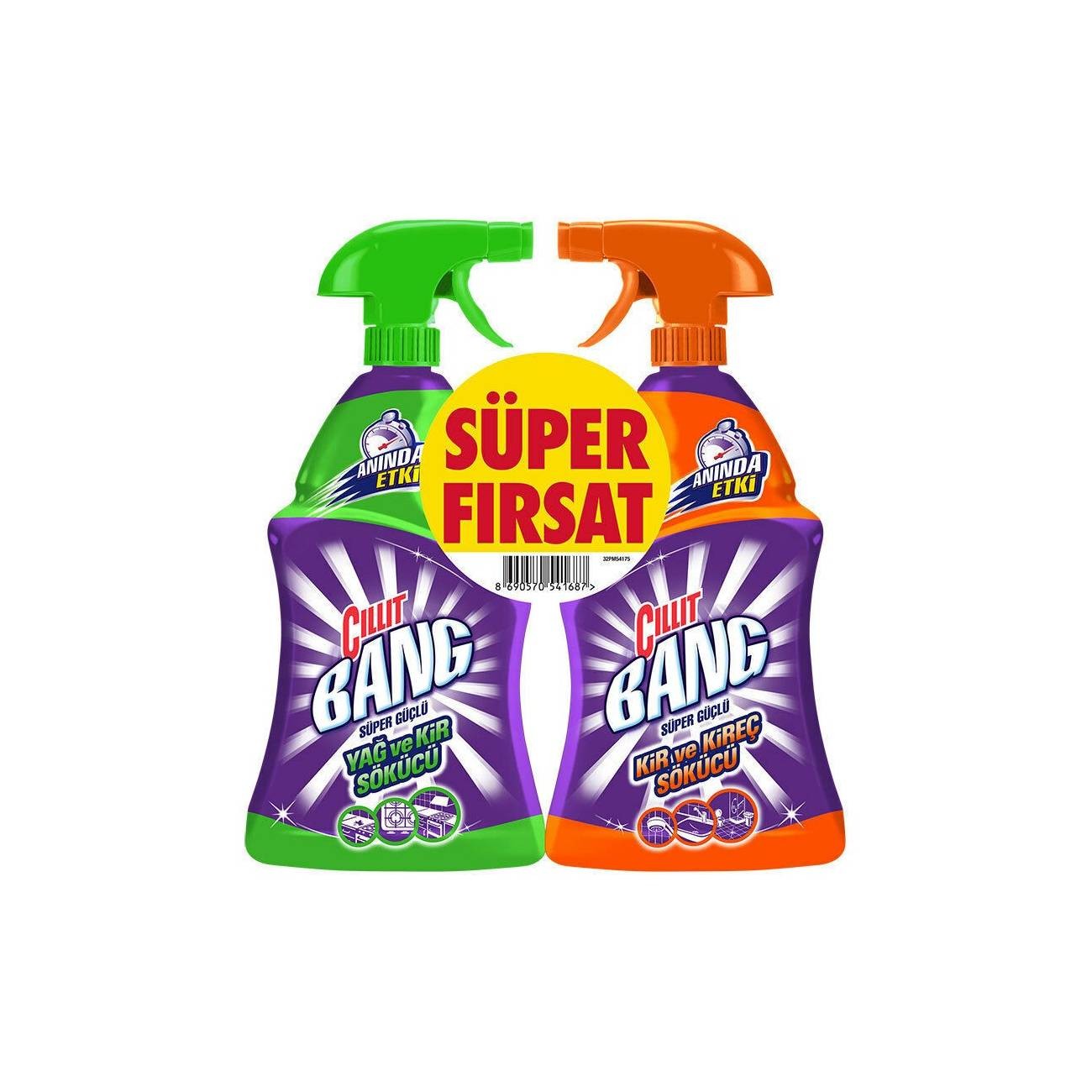 Cillit Bang Sprey 750 Ml Yağ + 750 Ml Kireç