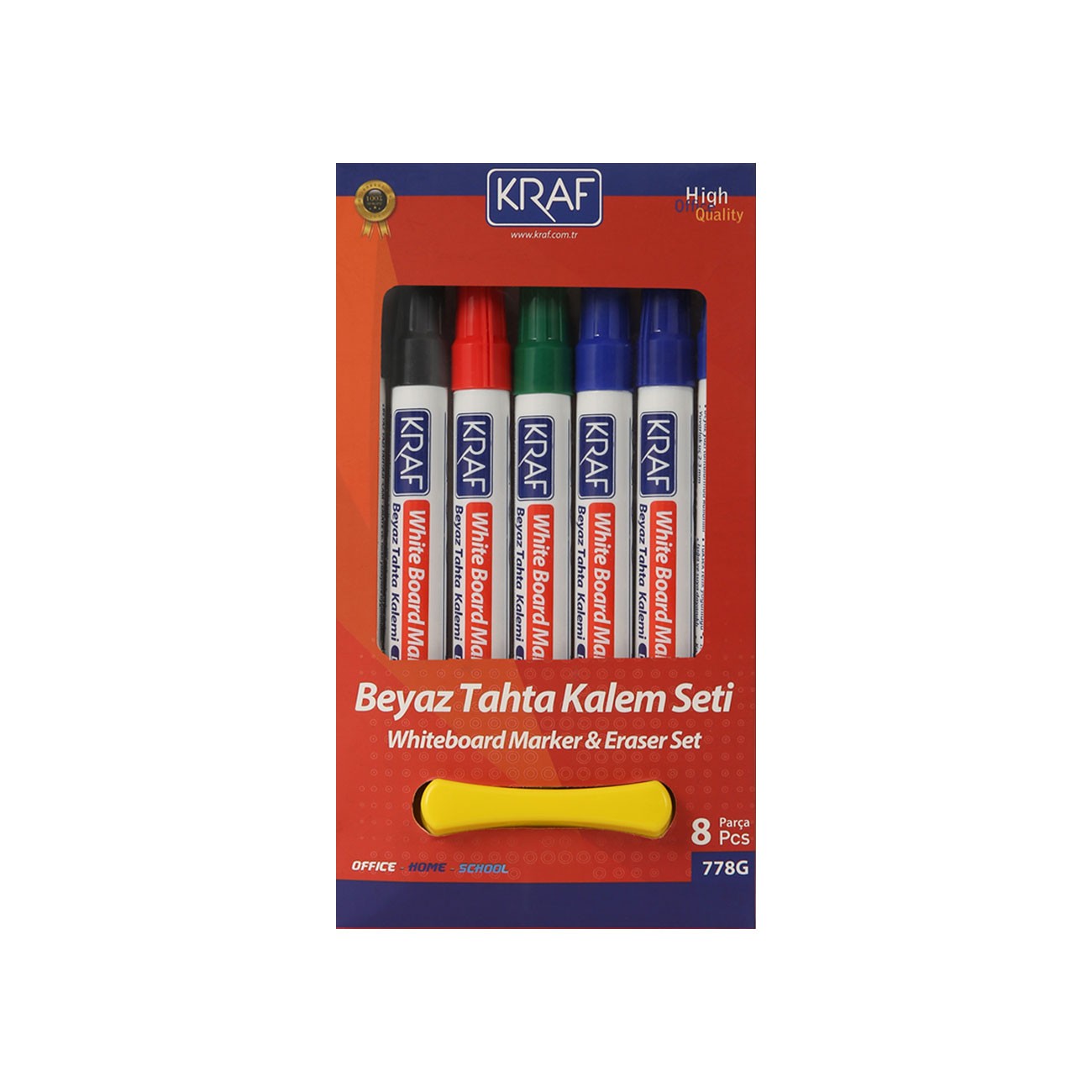 Kraf Beyaz Tahta Kalemi & Silgi Set 8 Li 778G