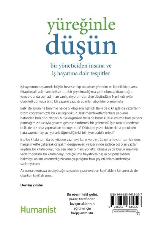 Yüreğinle Düşün Bir Yöneticiden İnsana ve İş Hayatına Dair Tespitler - Devrim Zımba