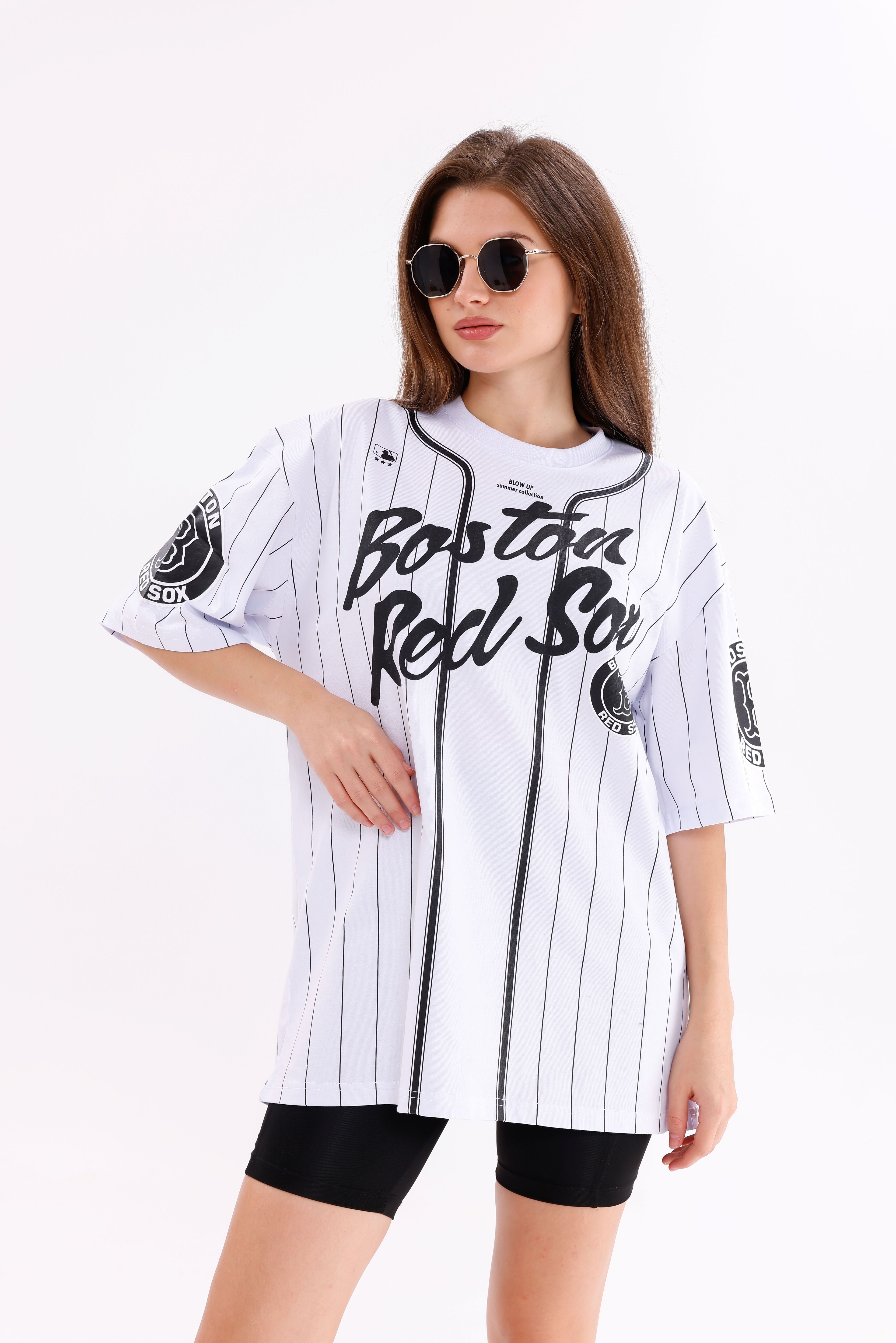 Oversize Unisex Kısa Kollu Bisiklet Yaka Tazmanya canavarı T-shirt