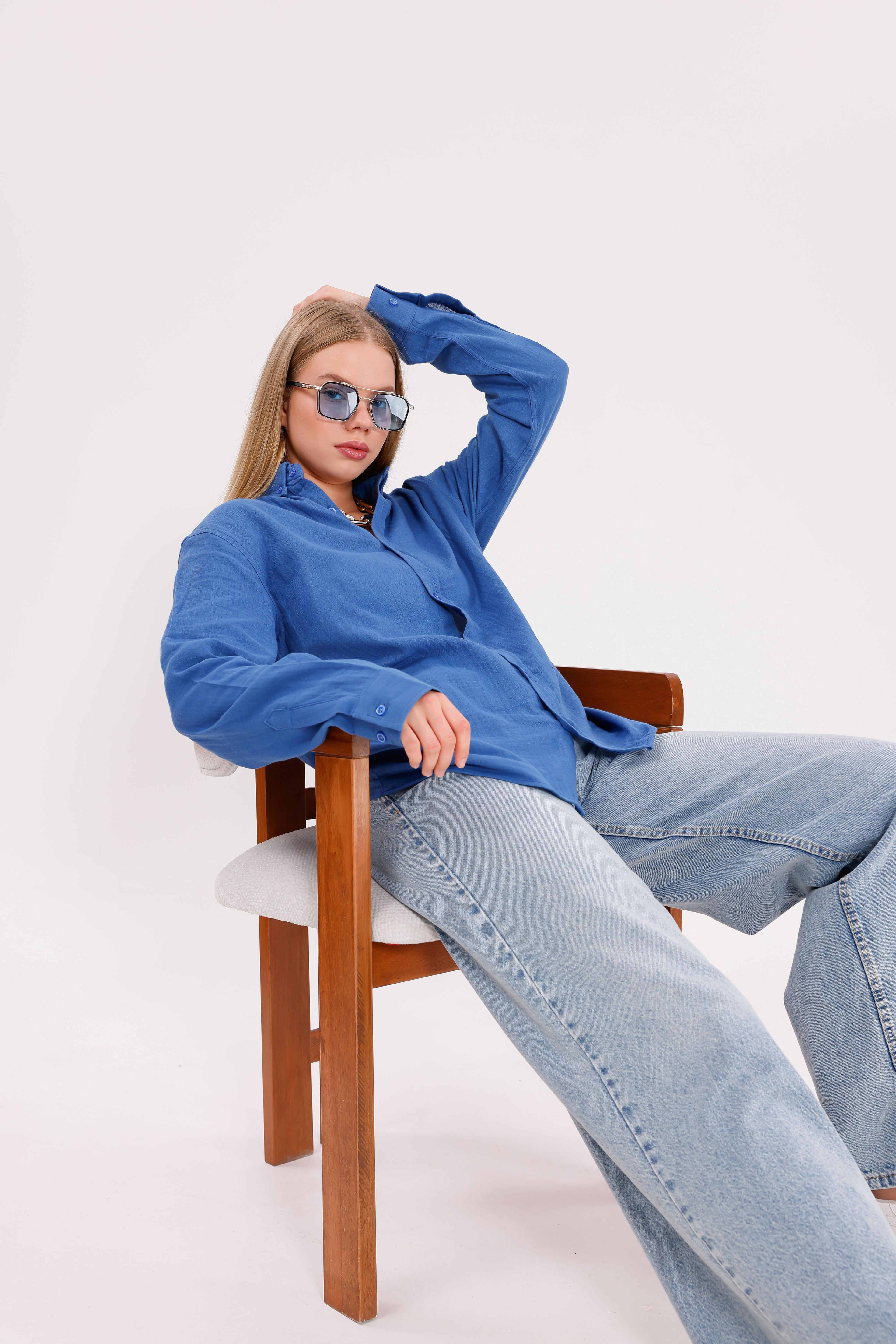 Uzun Kollu Oversize Unisex Gömlek