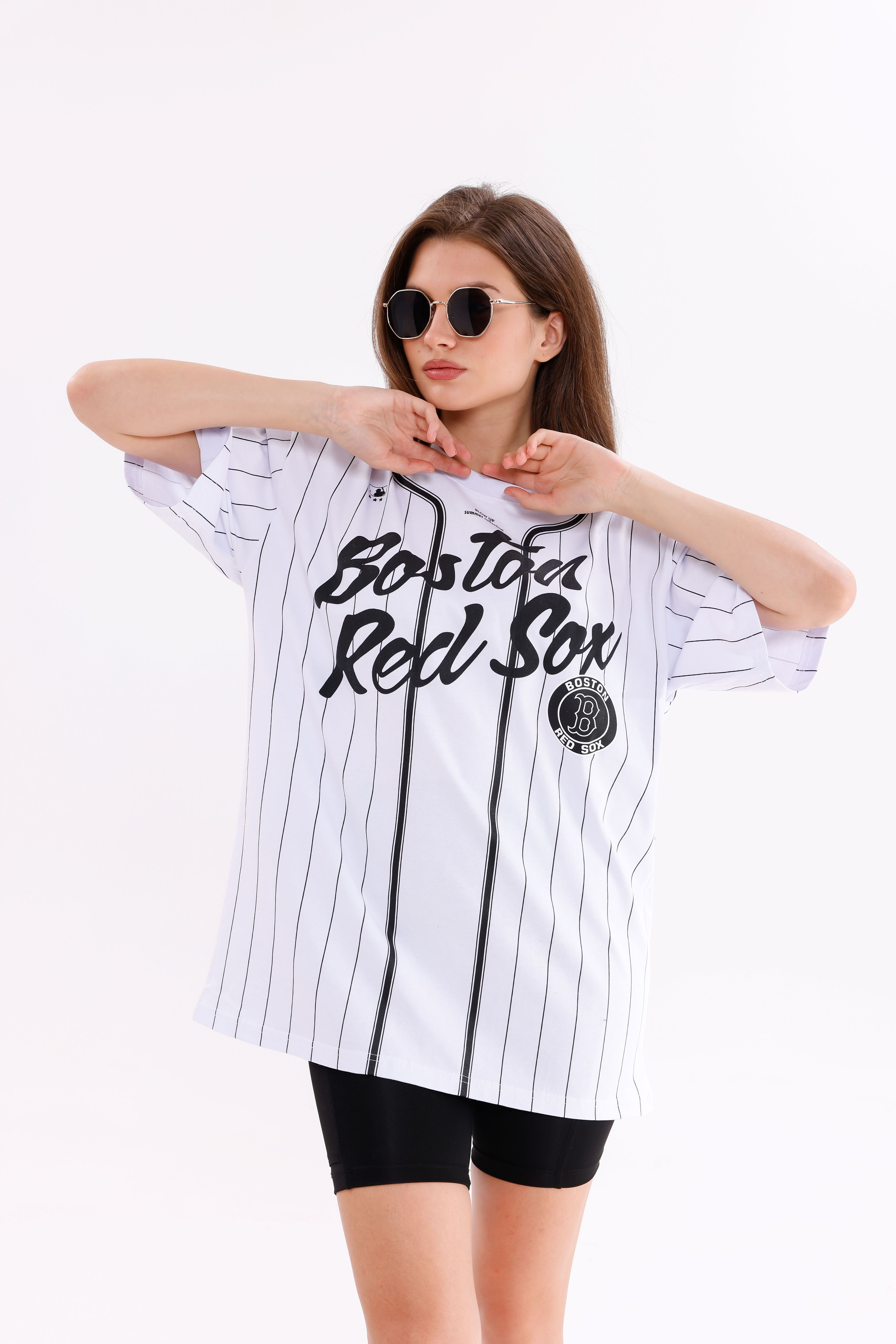 Oversize Unisex Kısa Kollu Bisiklet Yaka Tazmanya canavarı T-shirt