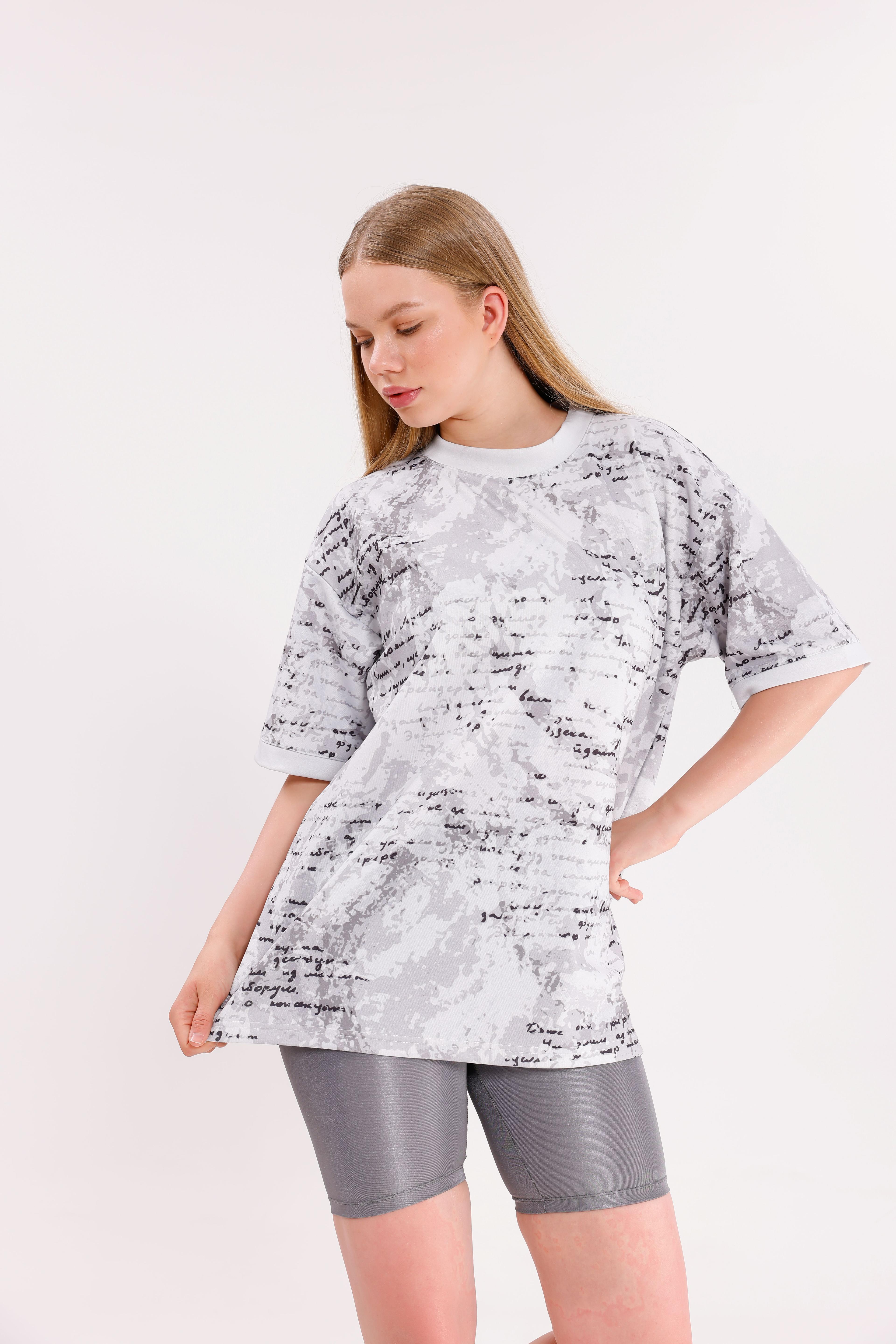 Oversize Unisex Kısa Kollu Bisiklet Yaka T-Shirt