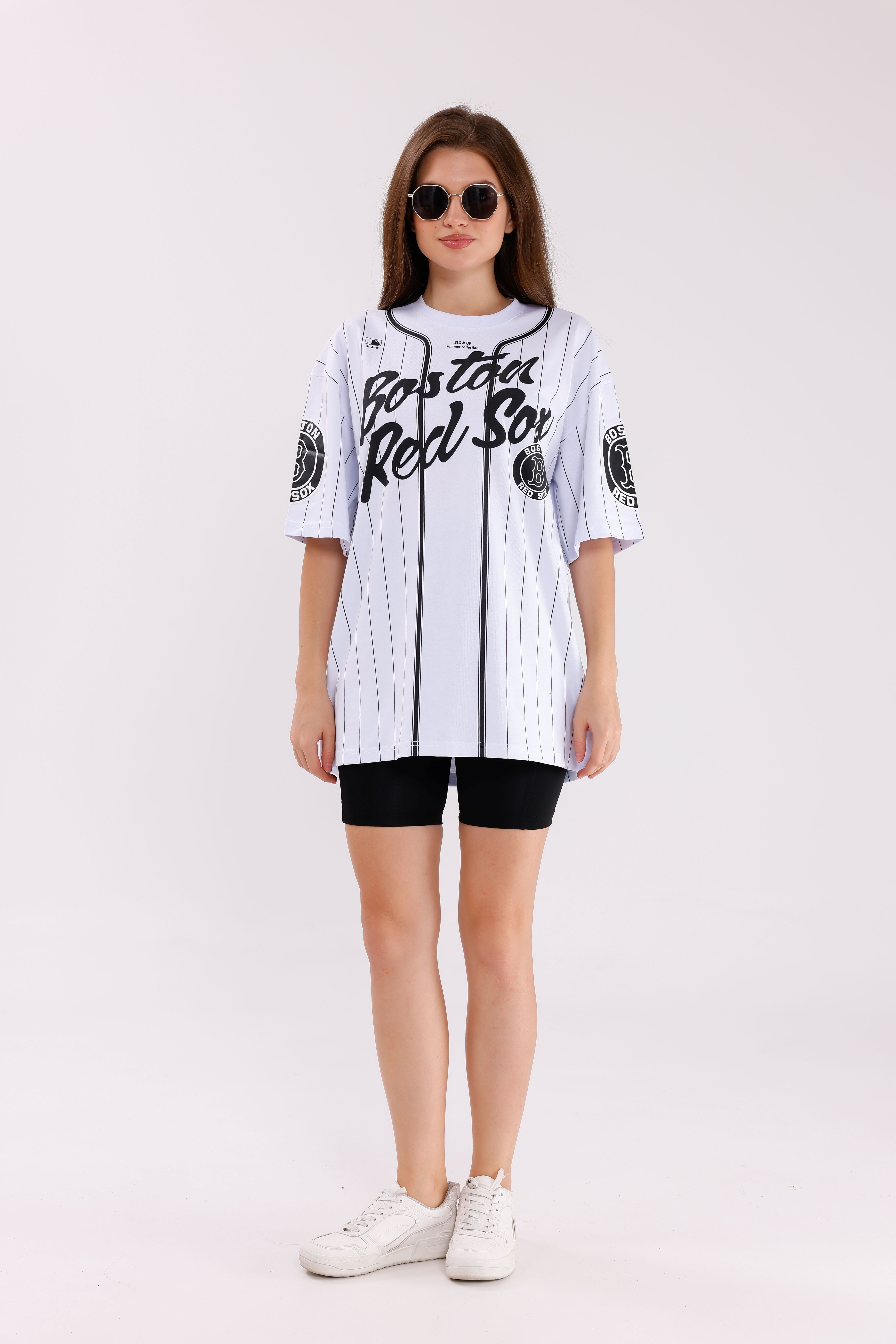 Oversize Unisex Kısa Kollu Bisiklet Yaka Tazmanya canavarı T-shirt