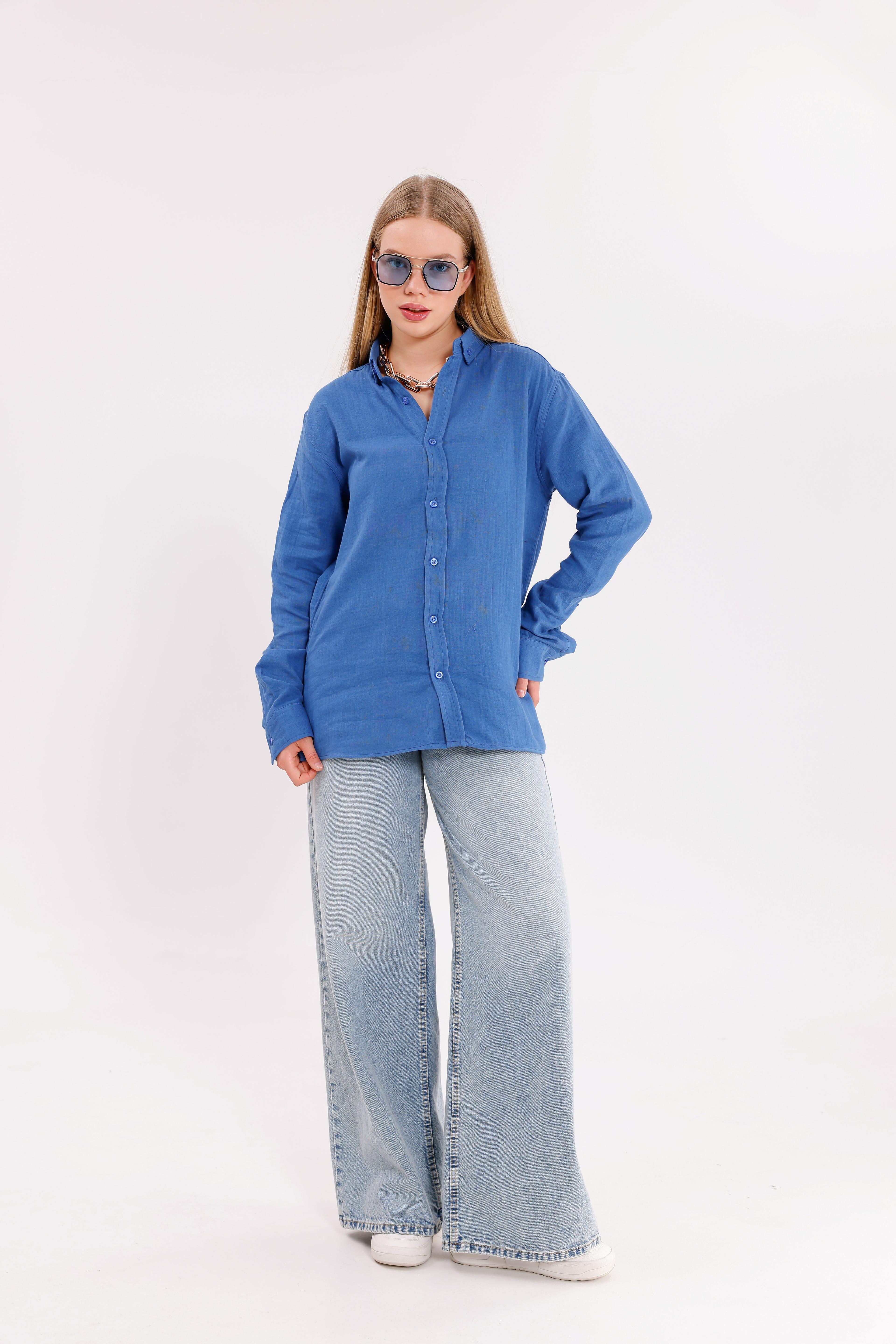 Uzun Kollu Oversize Unisex Gömlek