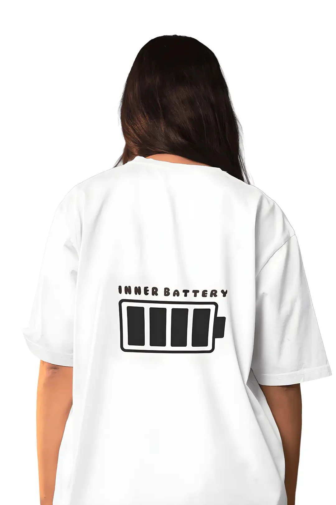 “Social Battery / Inner Battery” Oversize Tişört (%100 Pamuk, Unisex)