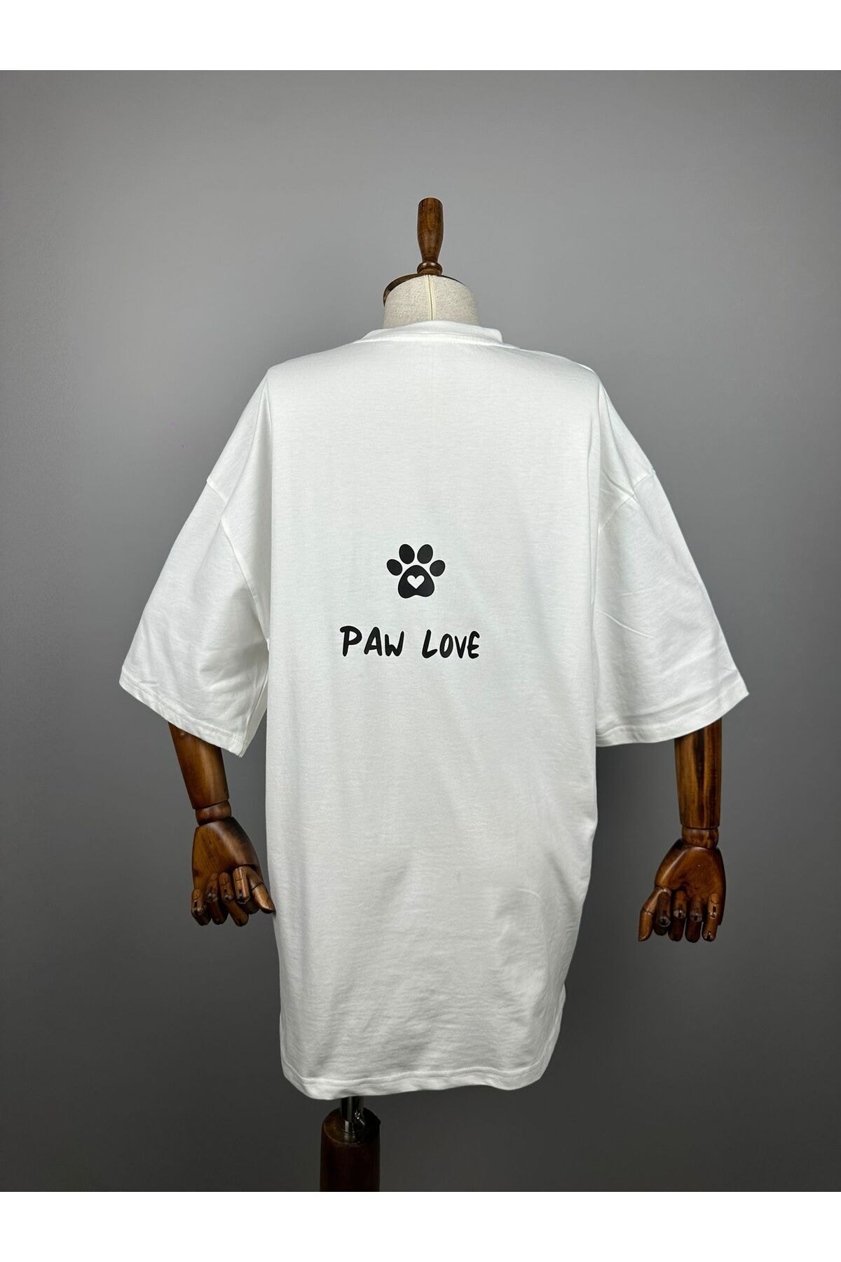 Paw Love Oversize %100 Pamuk Tişört | Pati Aşkı