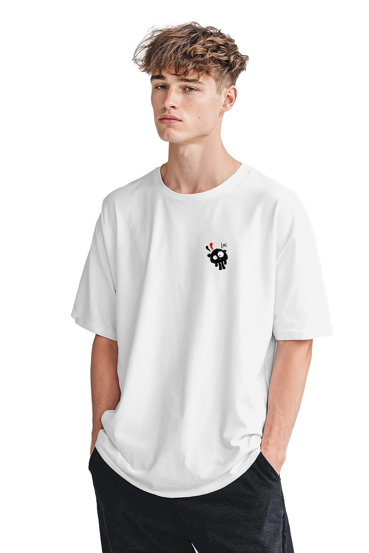 Oddkind “Inky Panic” Oversize Tişört (%100 Pamuk, Unisex)