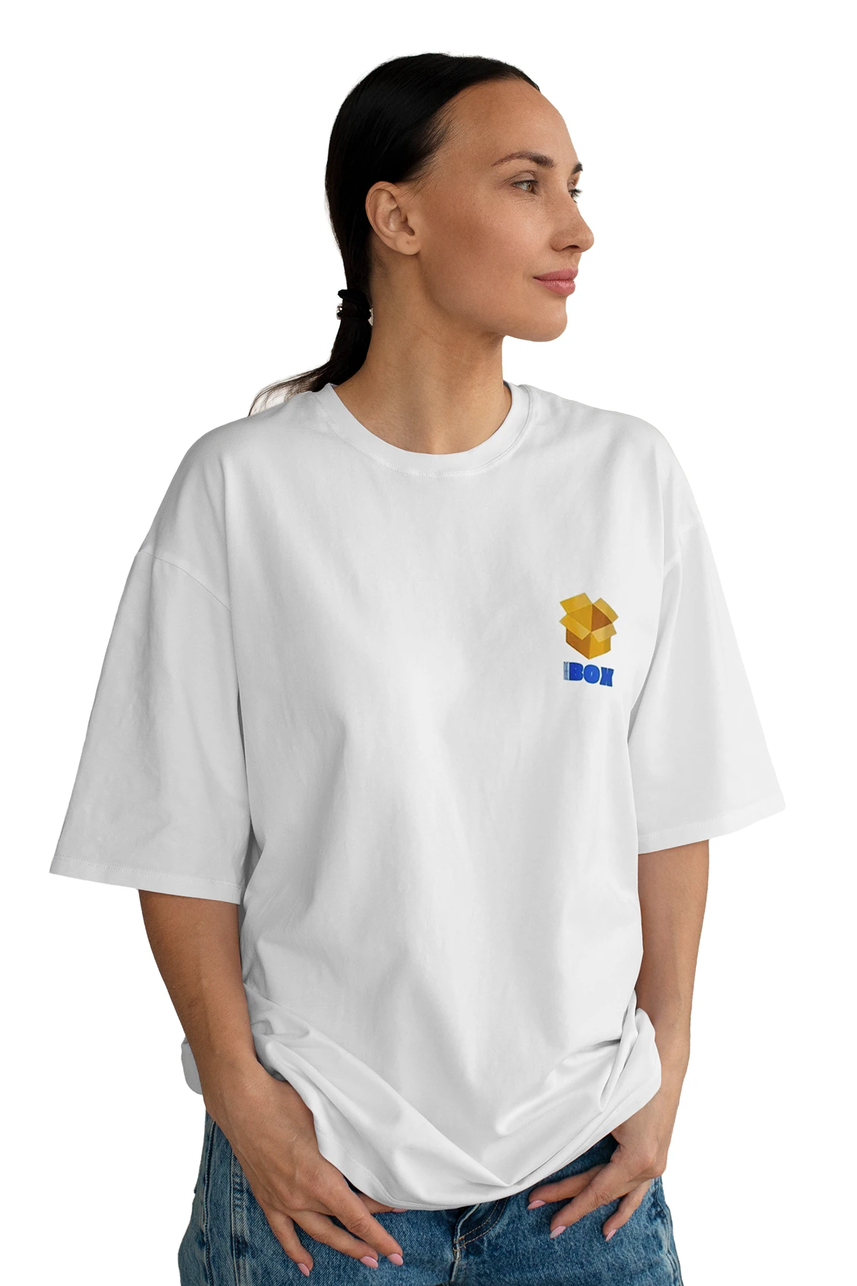 “The Box” Tipografik Baskılı Oversize Tişört (%100 Pamuk, Unisex)