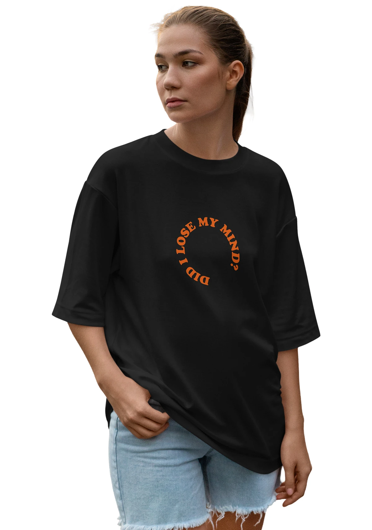 Humo “Drip Smile” Tipografik Baskılı Oversize Tişört (%100 Pamuk, Unisex)