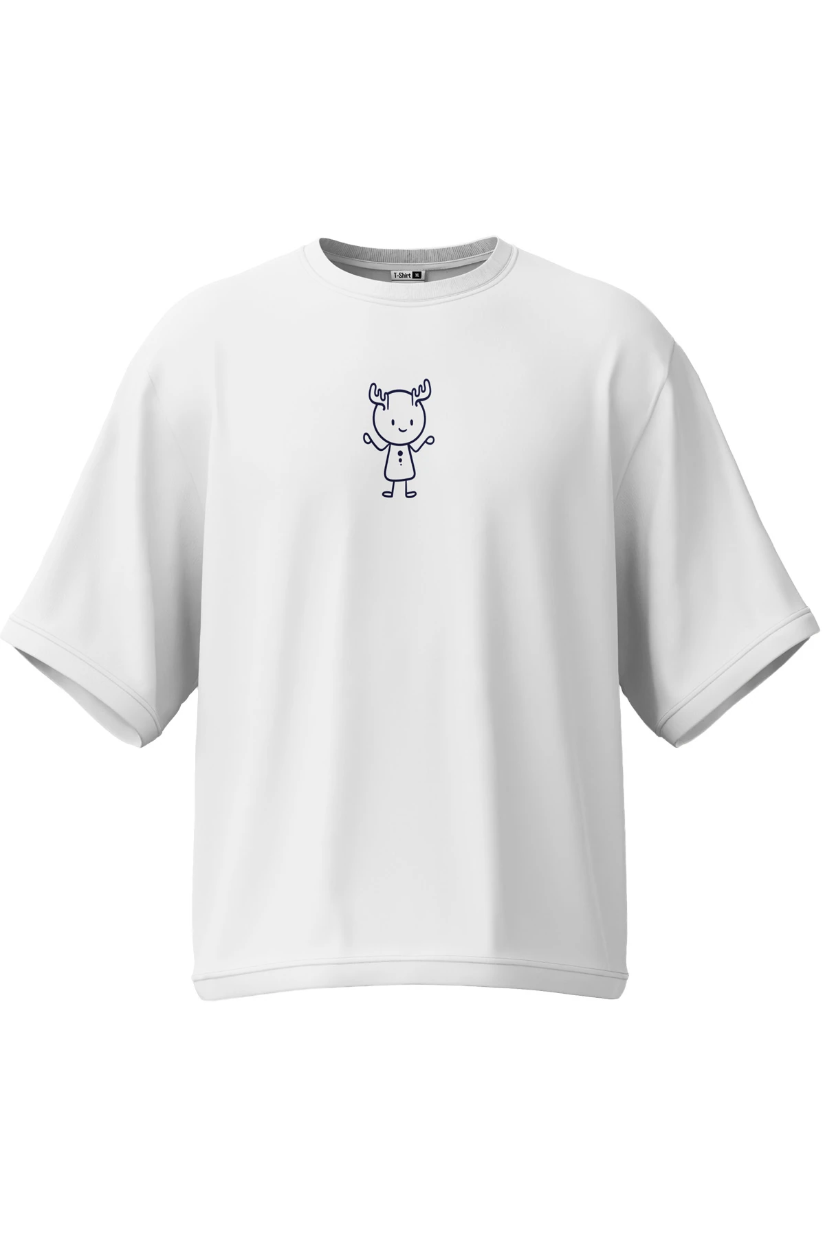 Lumo “Simple Deer” Oversize Tişört (%100 Pamuk, Unisex)