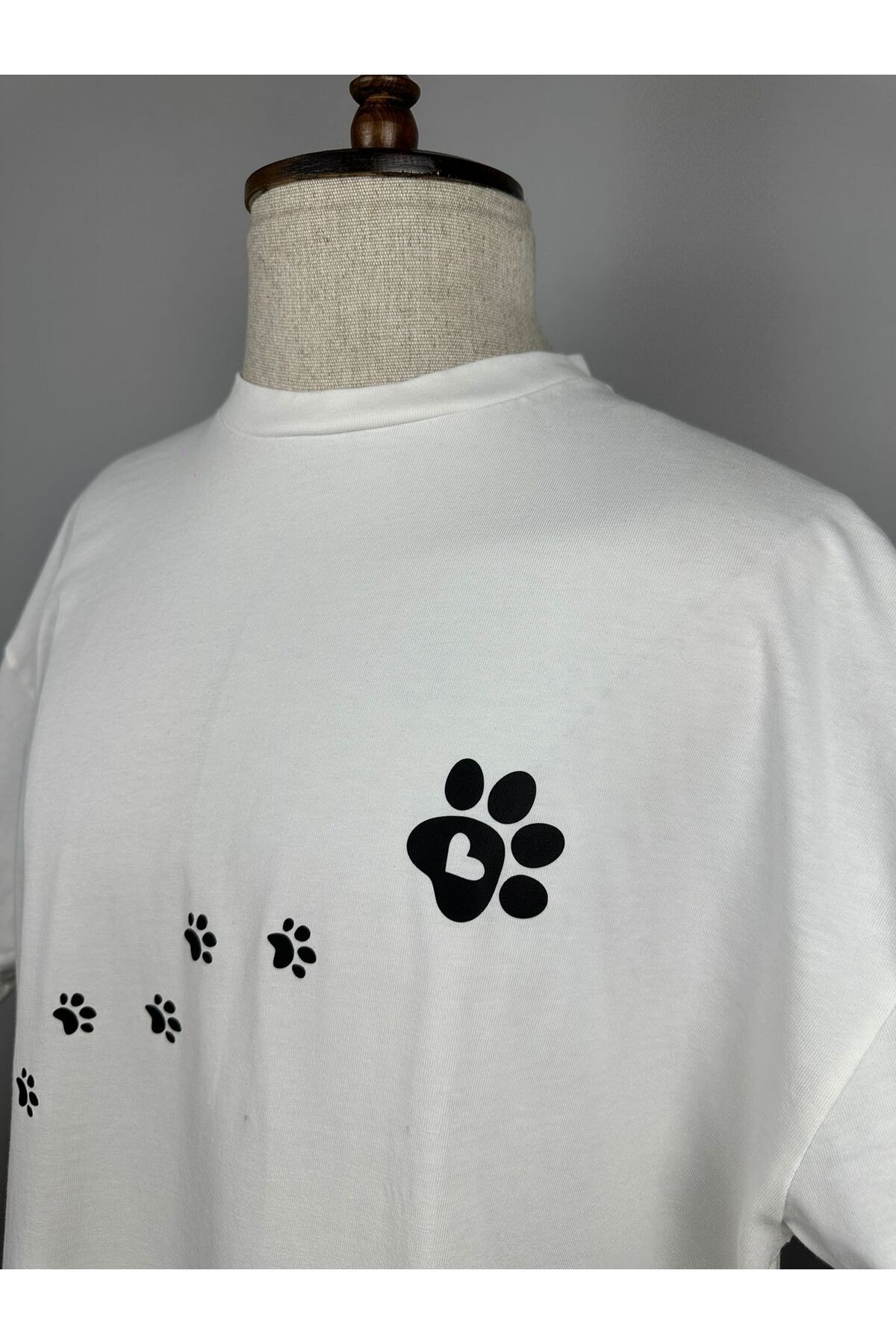 Cat Peek Oversize %100 Pamuk Tişört | Pati Aşkı