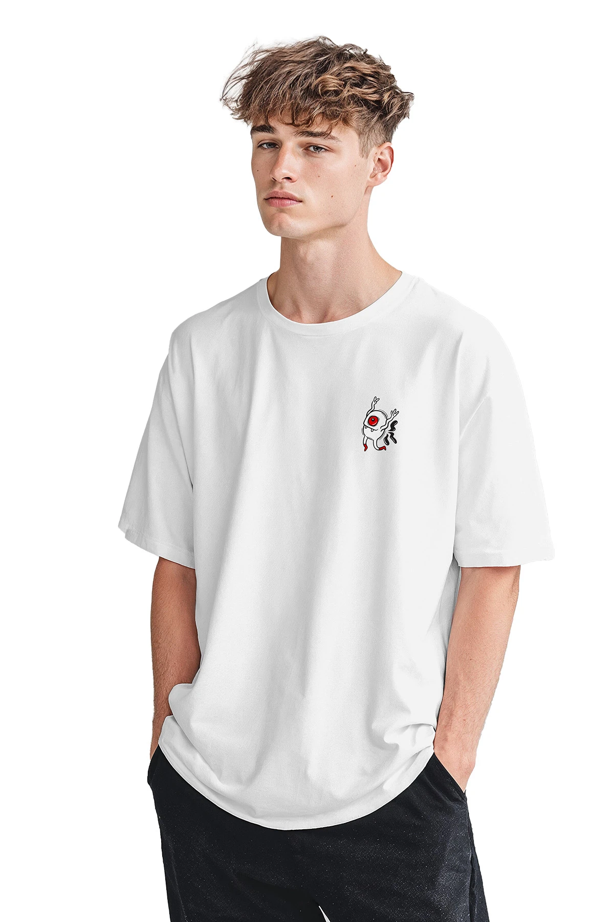 Oddkind “Rock On Ghost” Oversize Tişört (%100 Pamuk, Unisex)