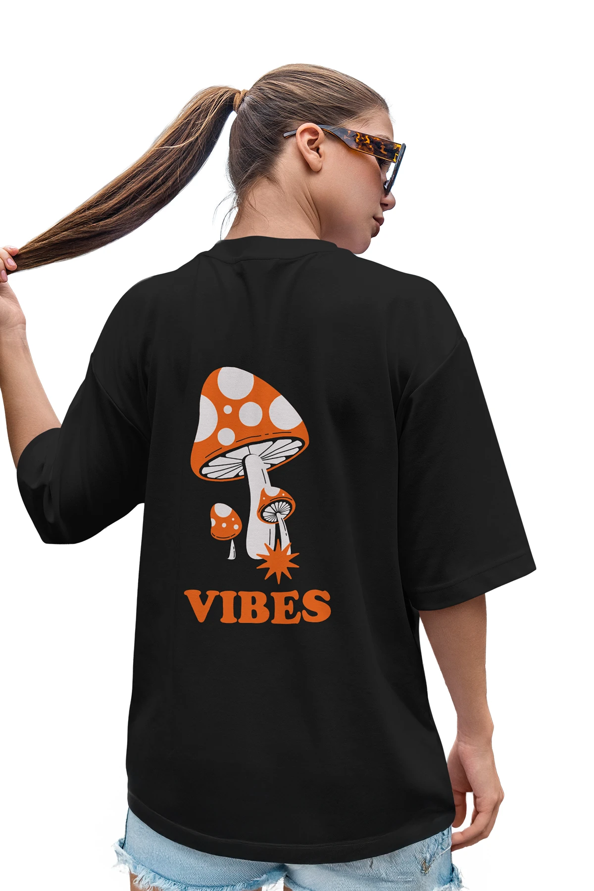 Humo “Vibes / Feeling Good” Baskılı Oversize Tişört (%100 Pamuk, Unisex)