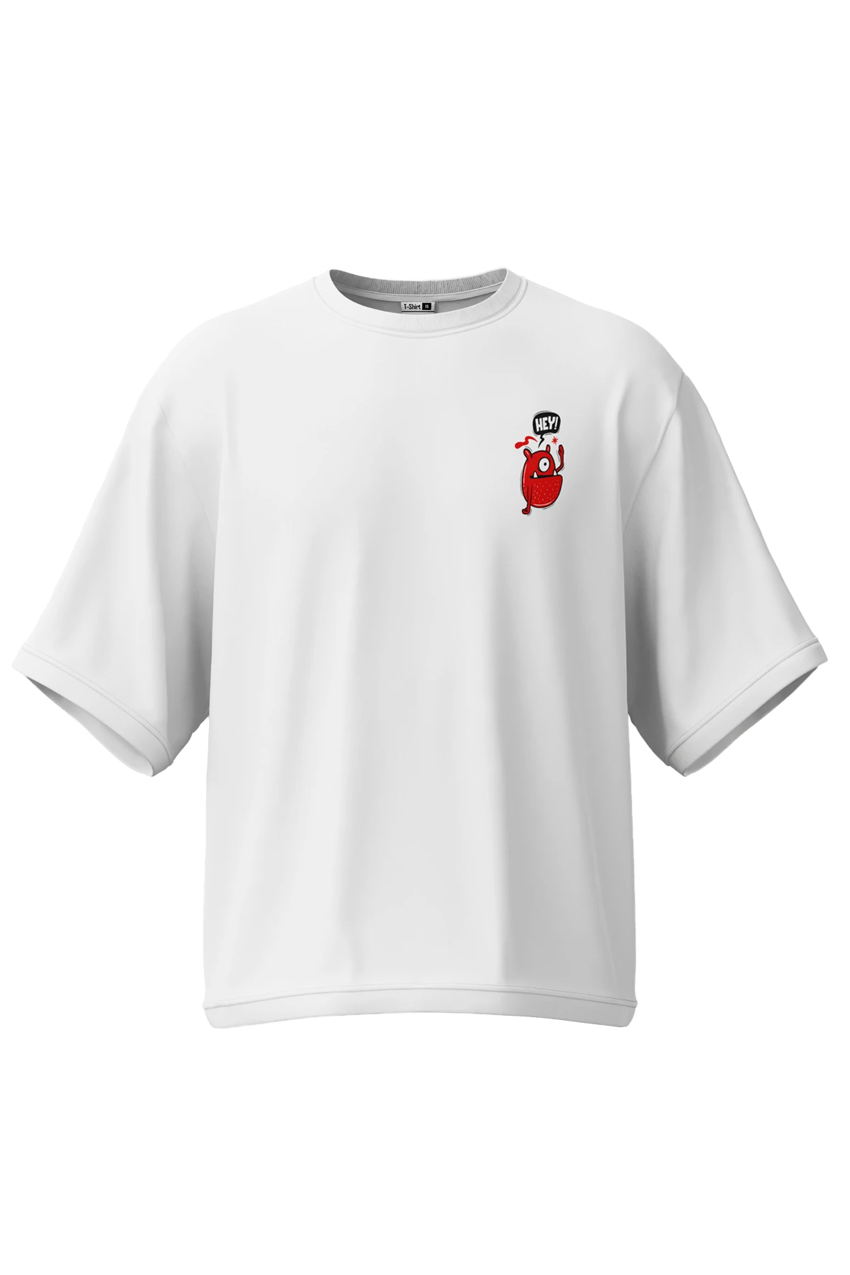 Oddkind “Hey Bean” Oversize Tişört (%100 Pamuk, Unisex)