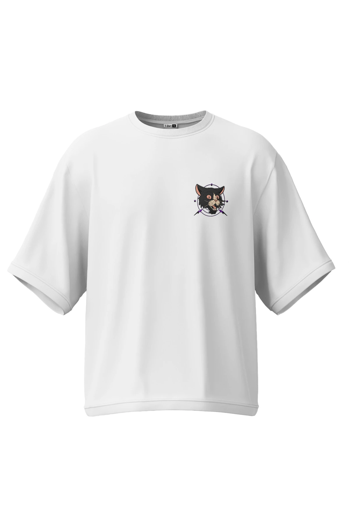 Absurdia “Cosmic Cat” Oversize Tişört (%100 Pamuk, Unisex)