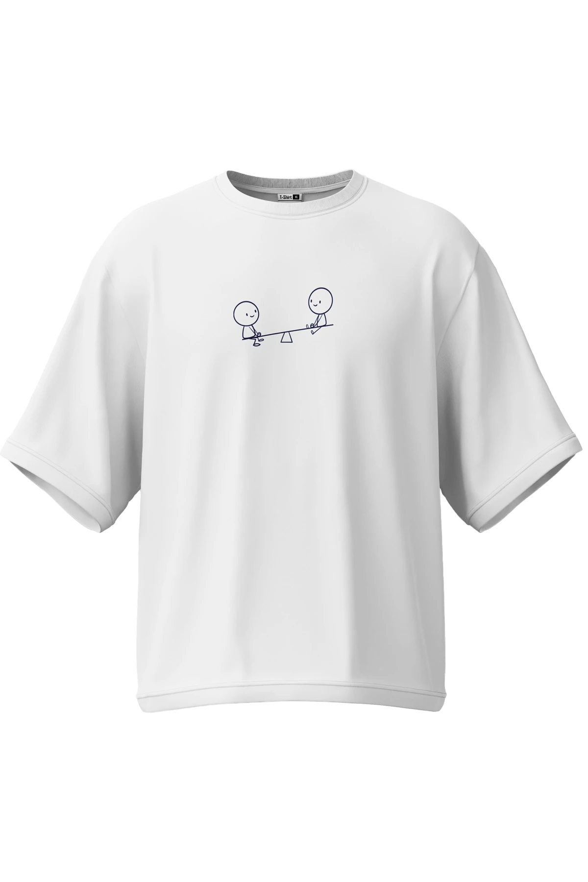 Lumo “Simple Seesaw” Oversize Tişört (%100 Pamuk, Unisex)