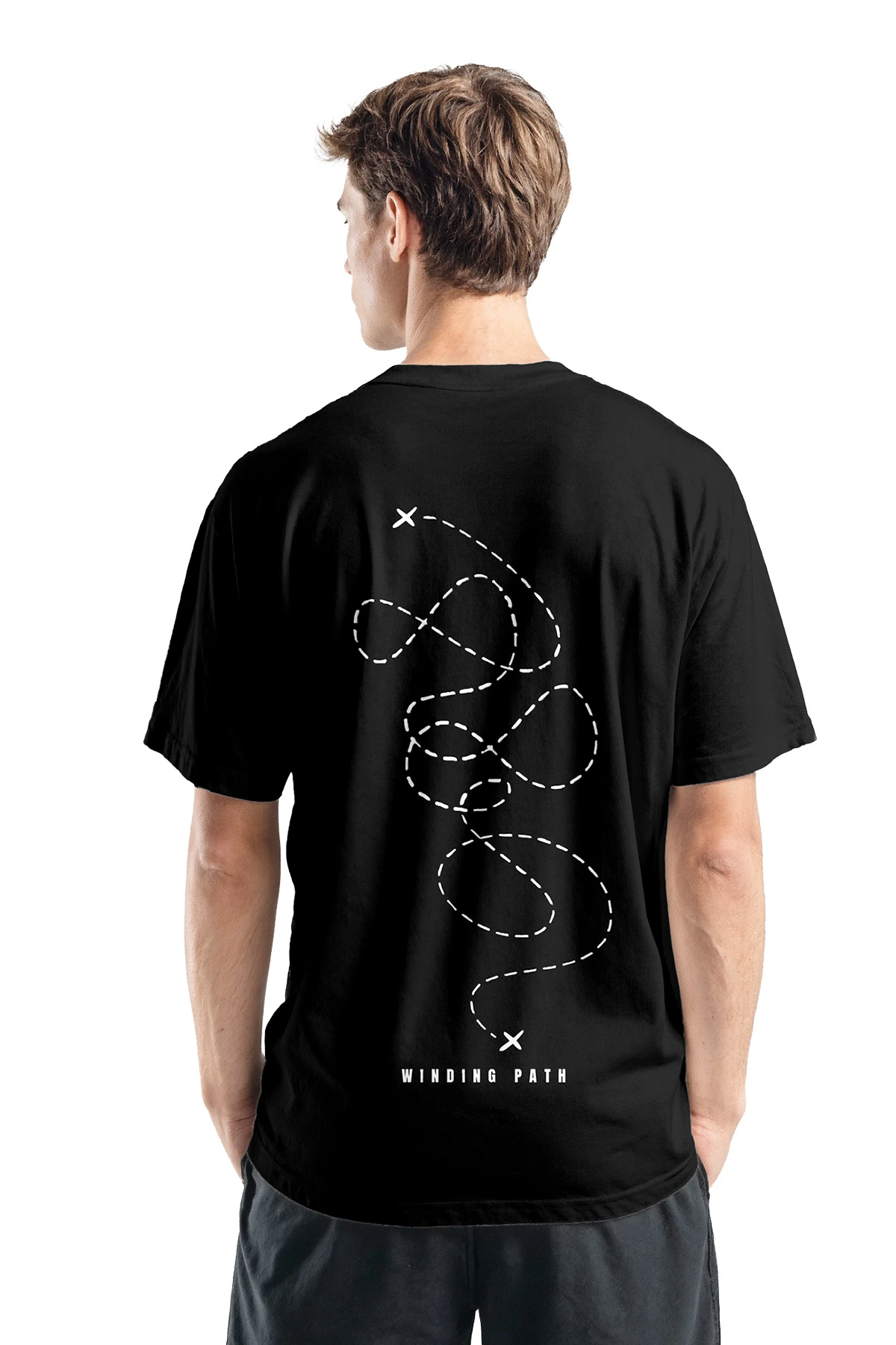 “Simple Dream – Winding Path” Oversize Tişört (%100 Pamuk, Unisex)