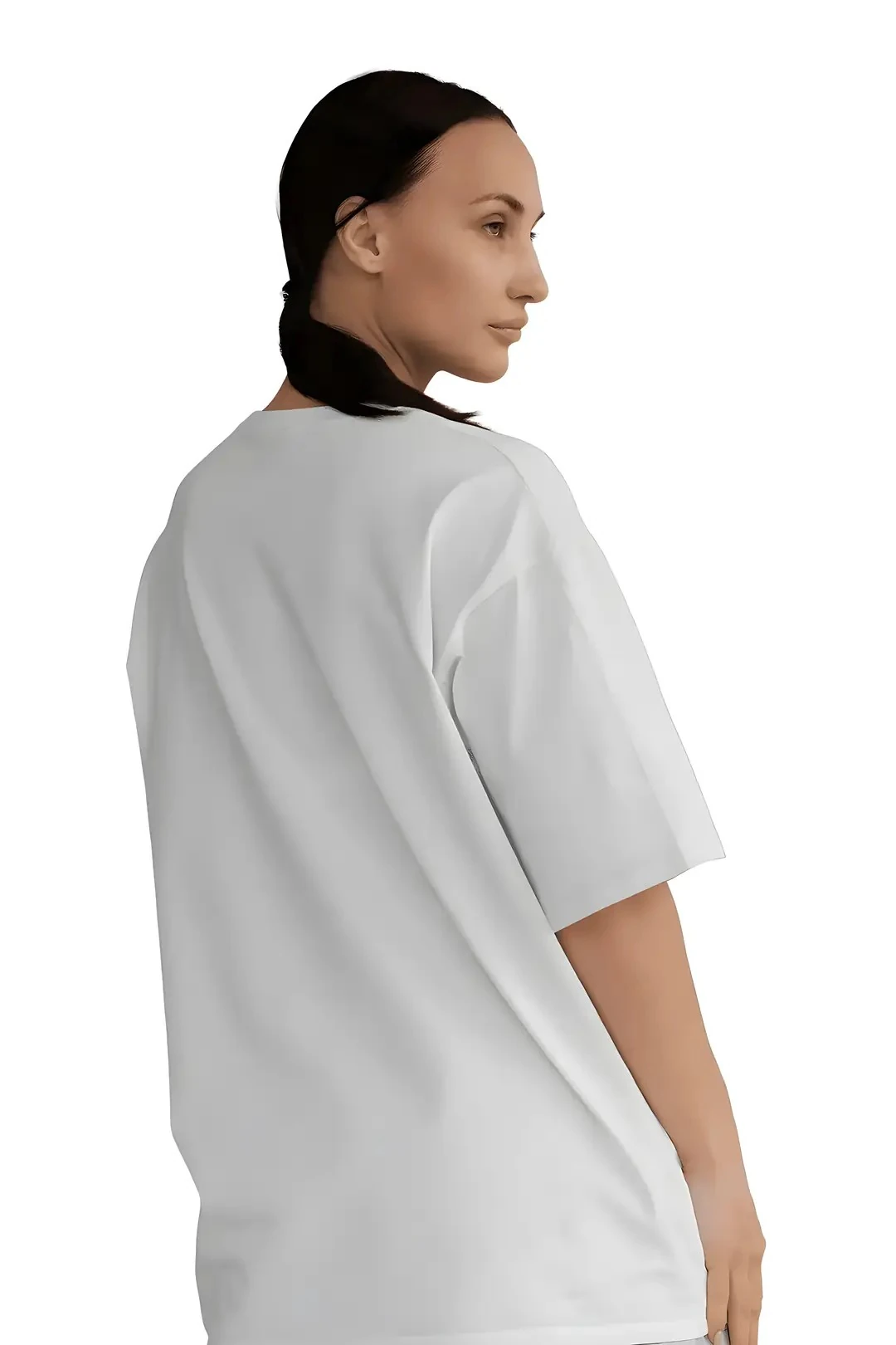 Beyaz Oversize Tişört (%100 Pamuk, Unisex)