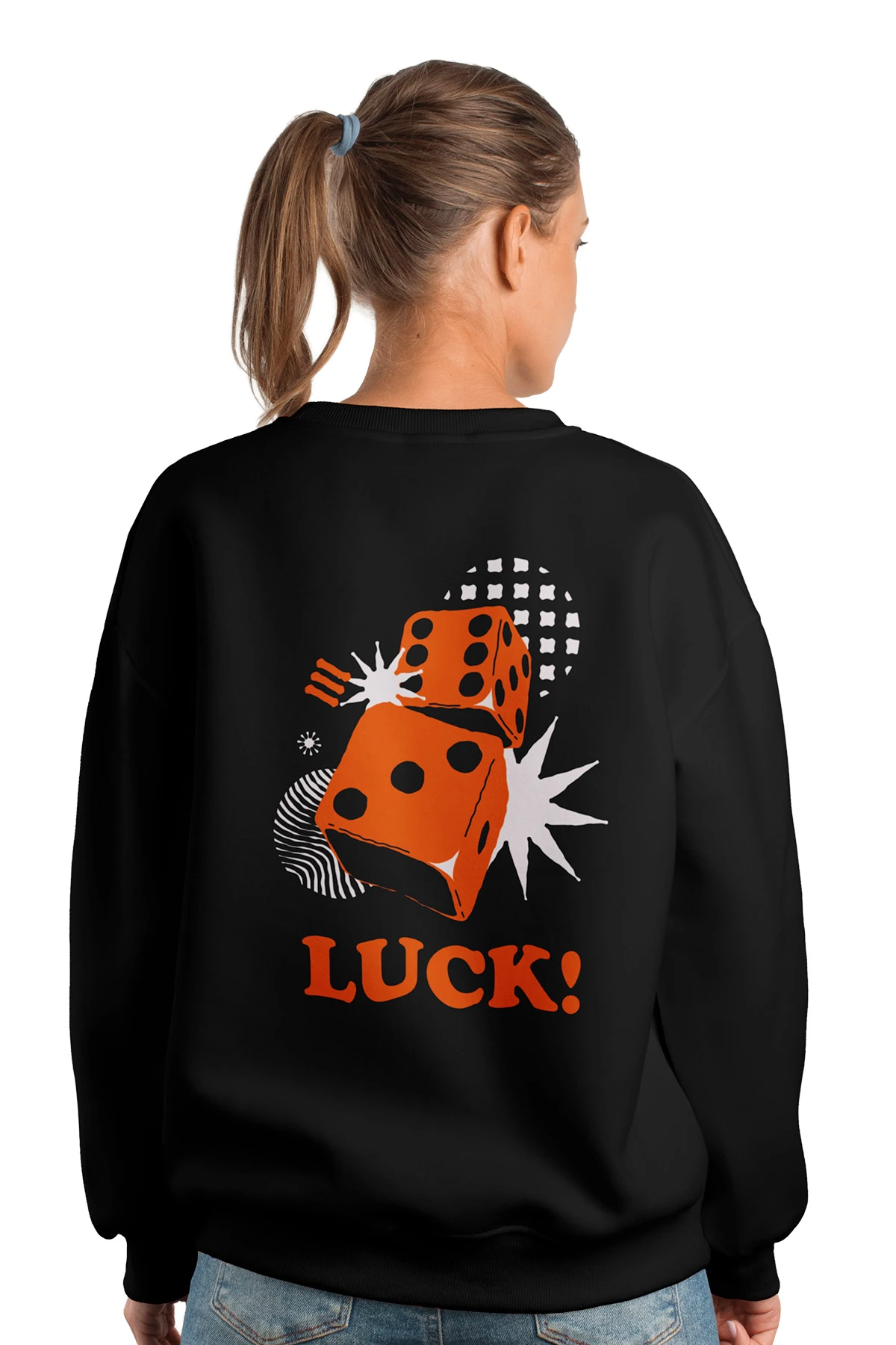 Humo “Luck!” Oversize Sweatshirt (%100 Pamuk, Unisex)