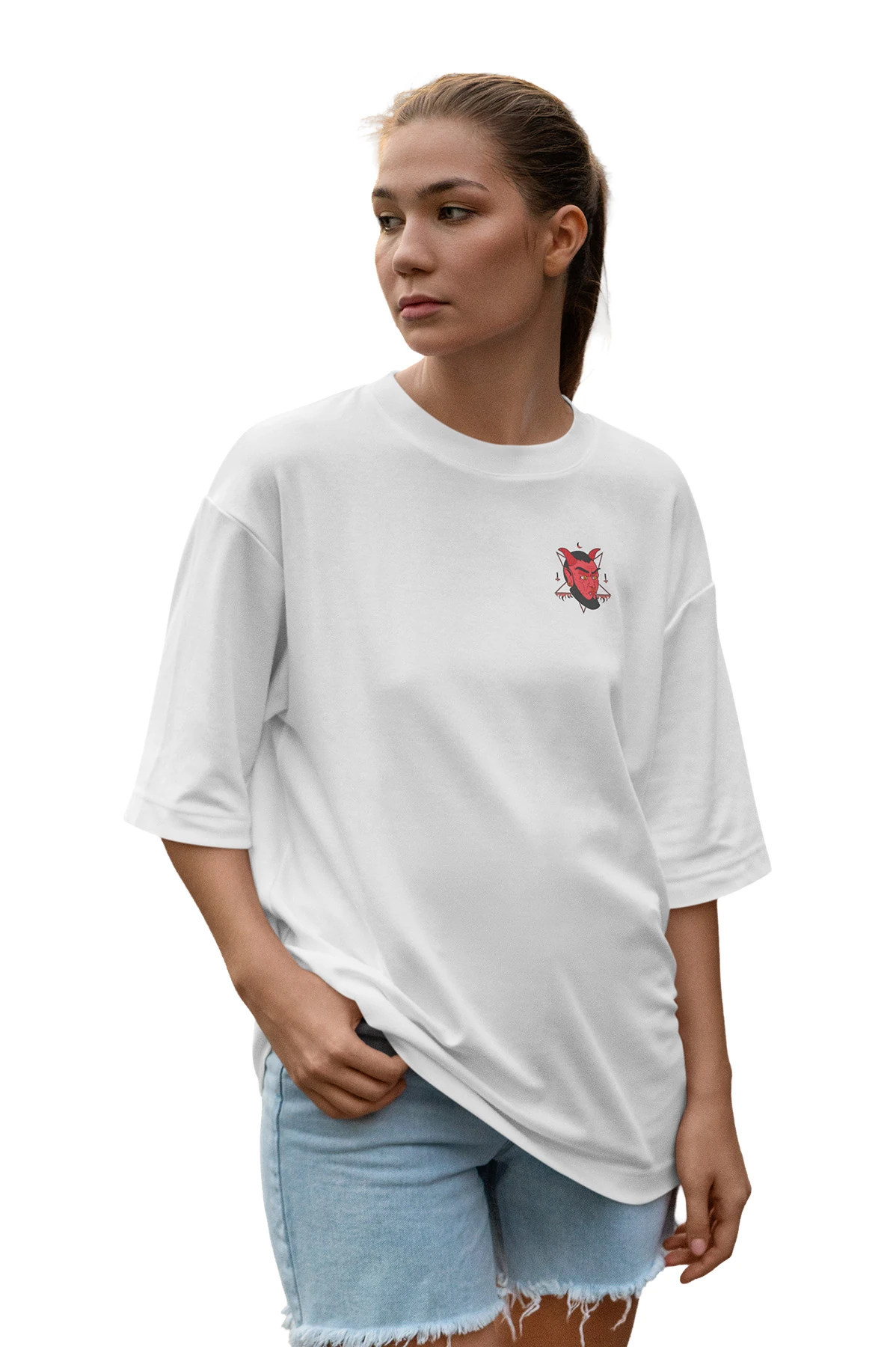 Absurdia “Crimson Satyr” Oversize Tişört (%100 Pamuk, Unisex)