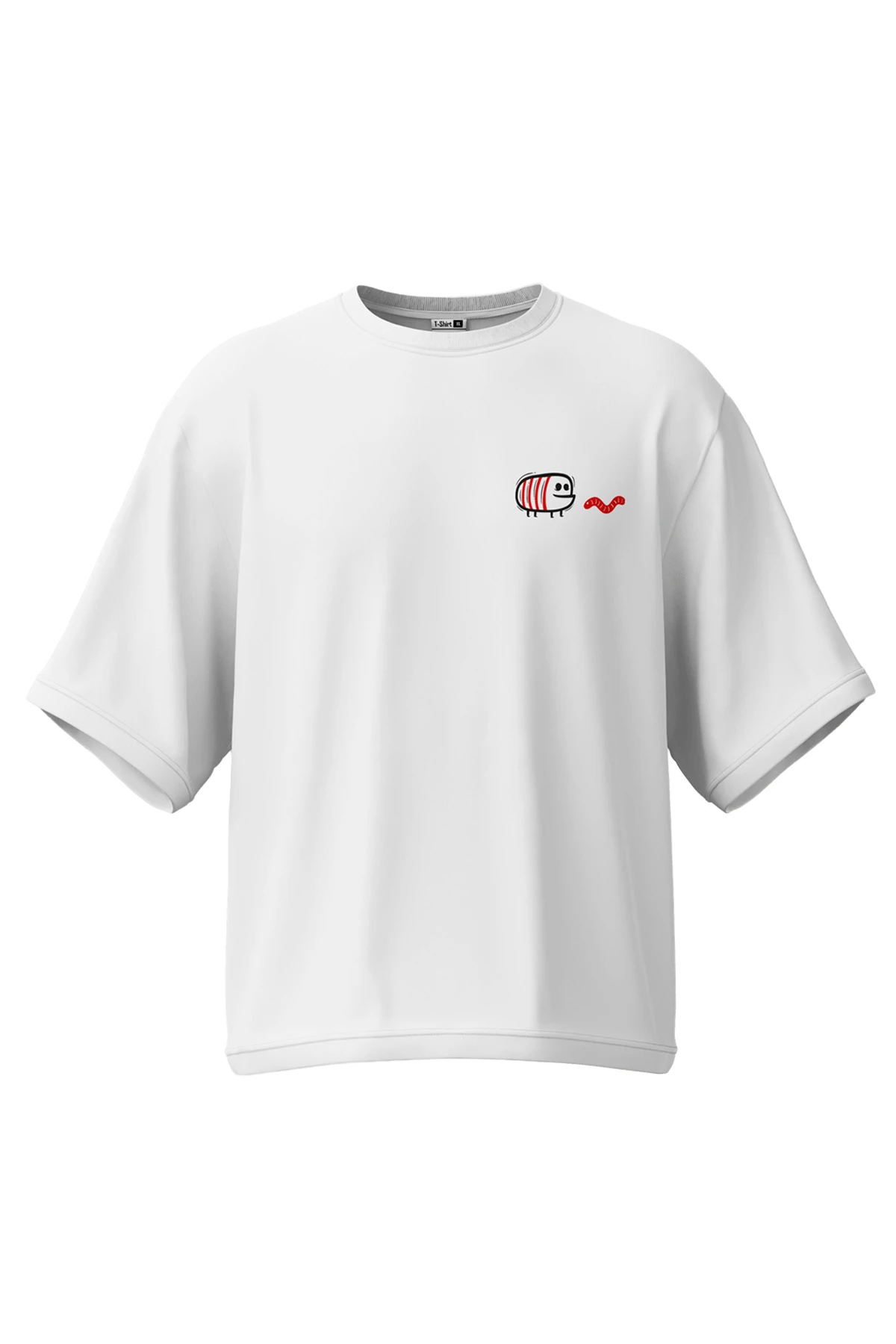 Oddkind “Worm Chaser” Oversize Tişört (%100 Pamuk, Unisex)