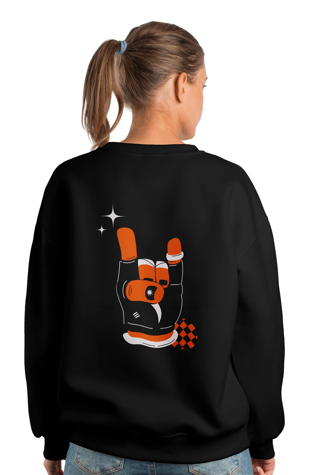 Humo “Rock On” Oversize Sweatshirt (%100 Pamuk, Unisex)