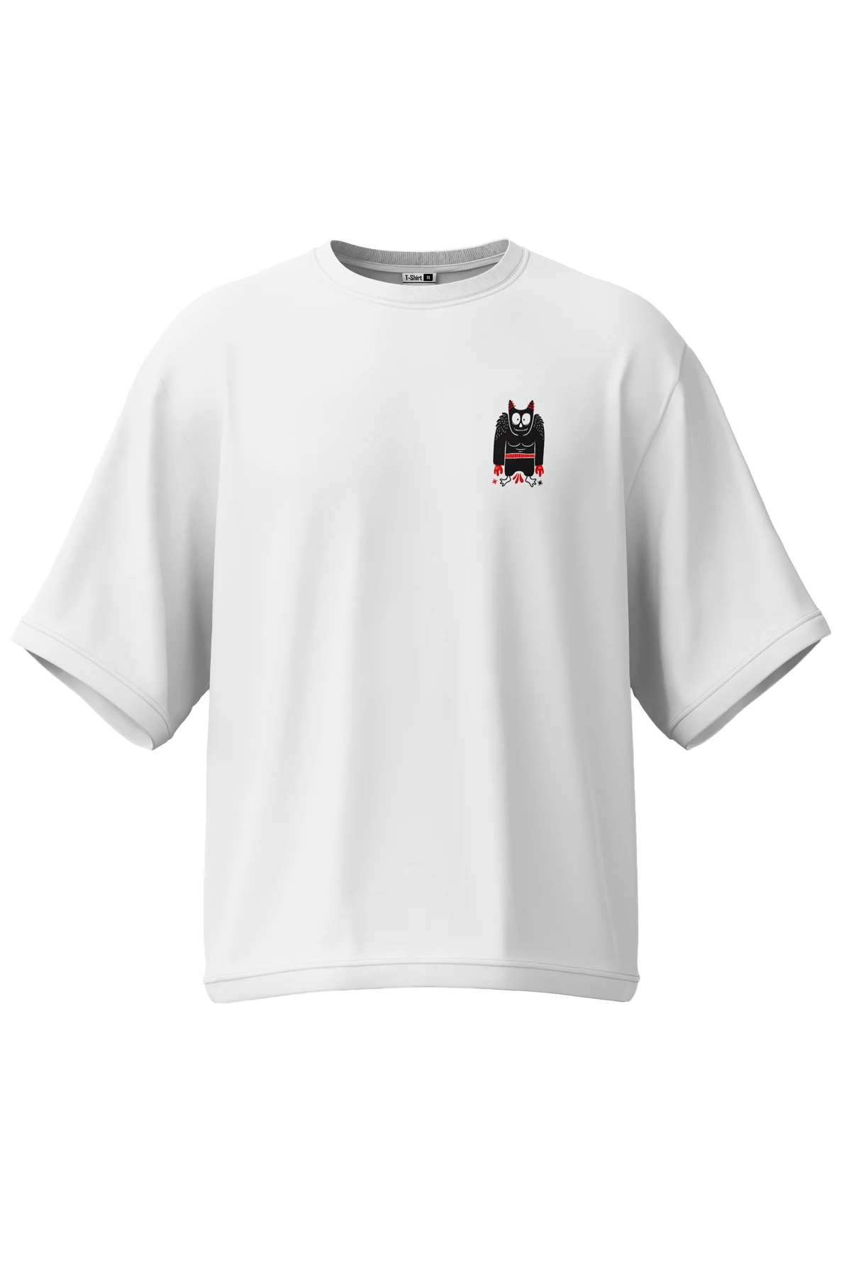 Oddkind “Hoodie Devil” Oversize Tişört (%100 Pamuk, Unisex)