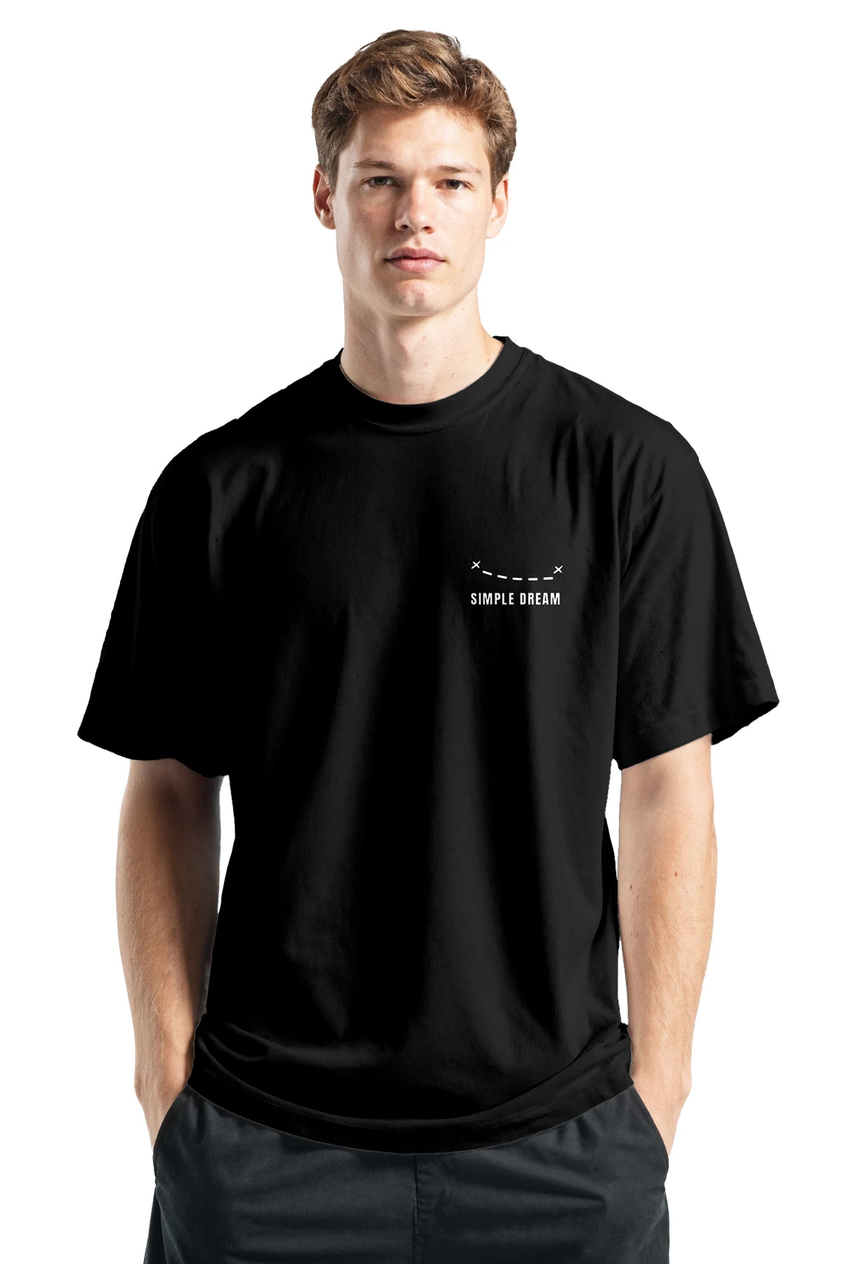 “Simple Dream – Winding Path” Oversize Tişört (%100 Pamuk, Unisex)