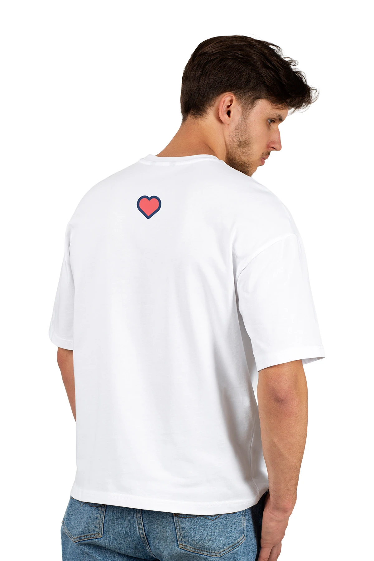  “Kore Kalbi / Finger Heart” Oversize Tişört (%100 Pamuk, Unisex)