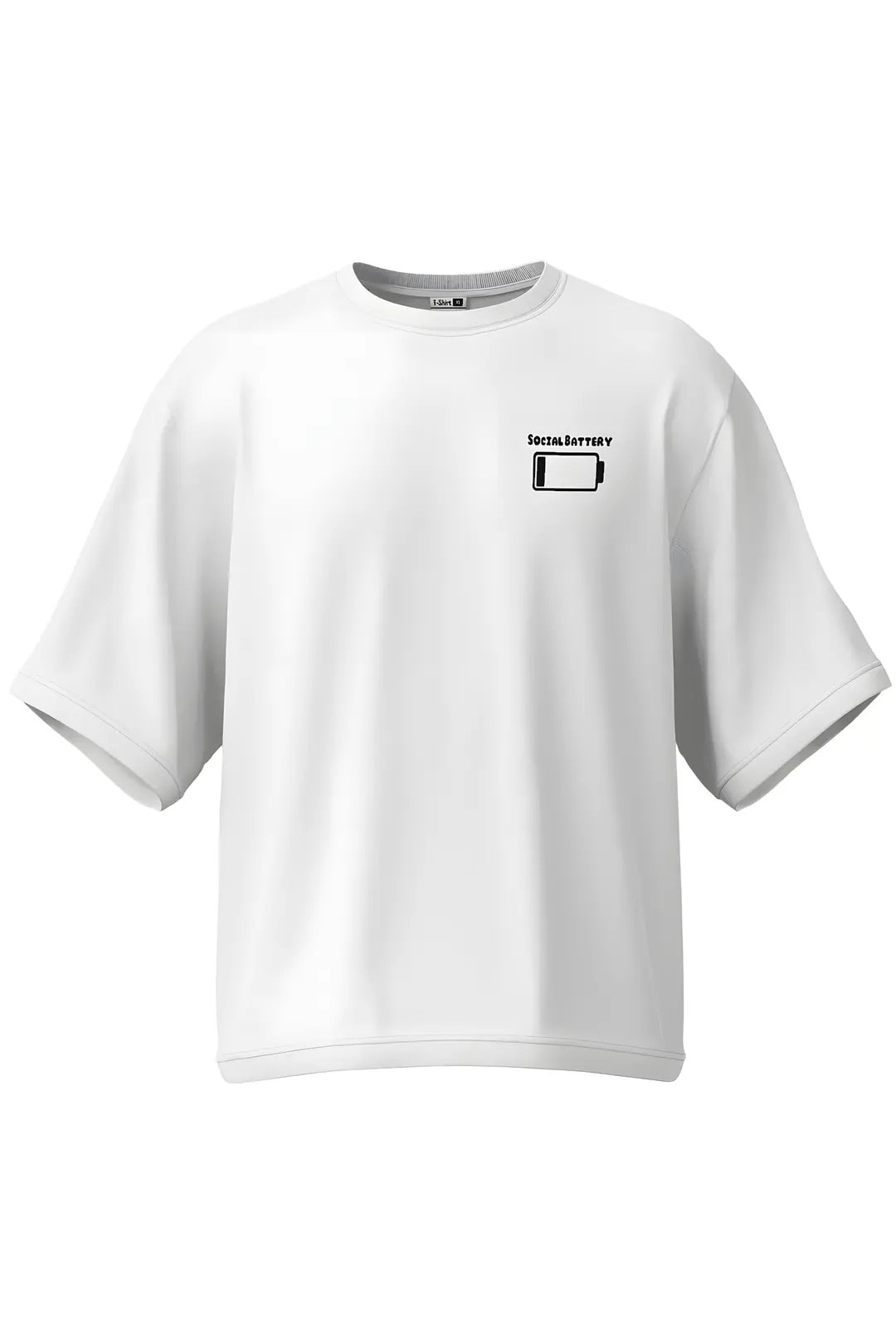 “Social Battery / Inner Battery” Oversize Tişört (%100 Pamuk, Unisex)