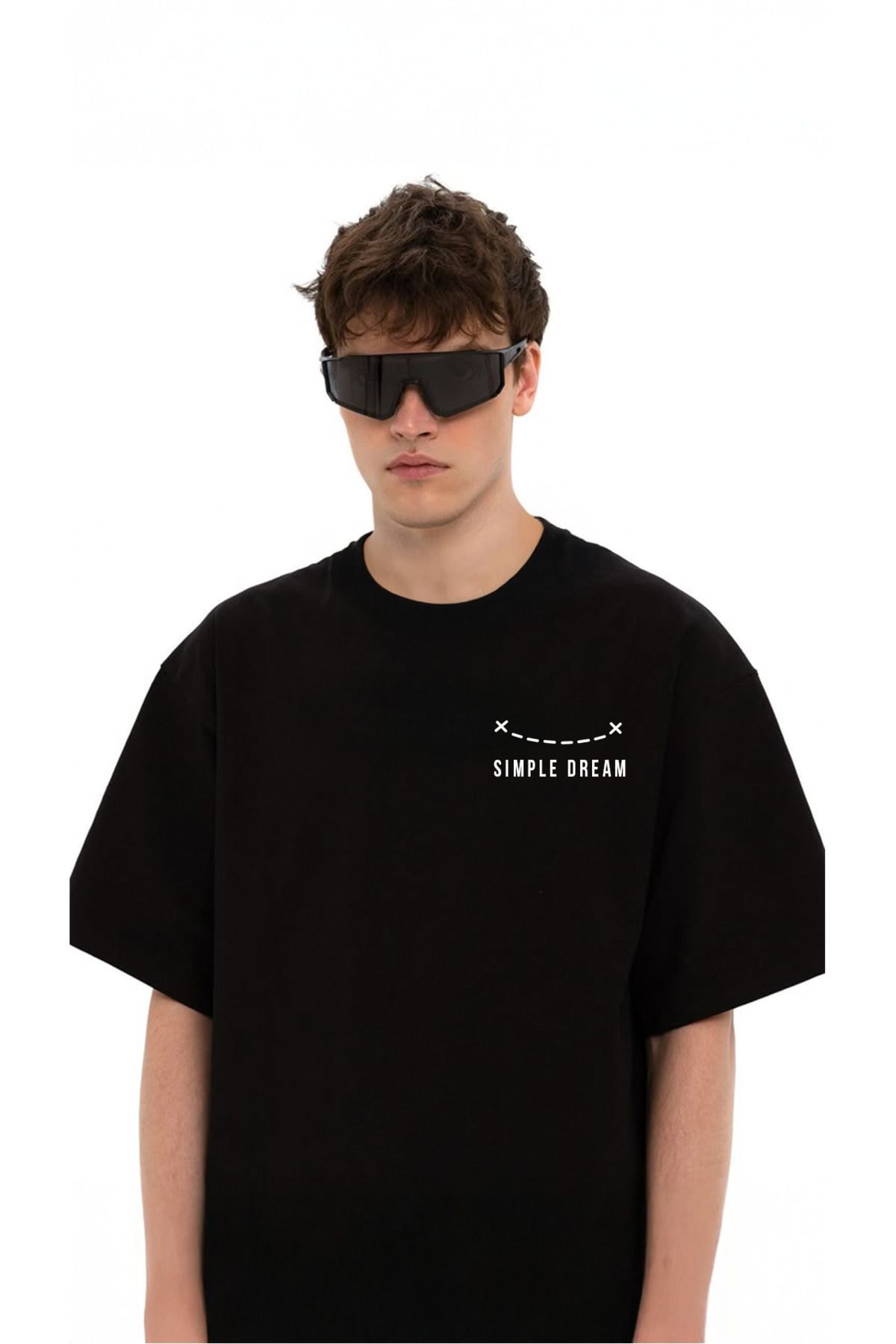 Simple Dream Oversize %100 Pamuk Tişört | "Winding Path" 
