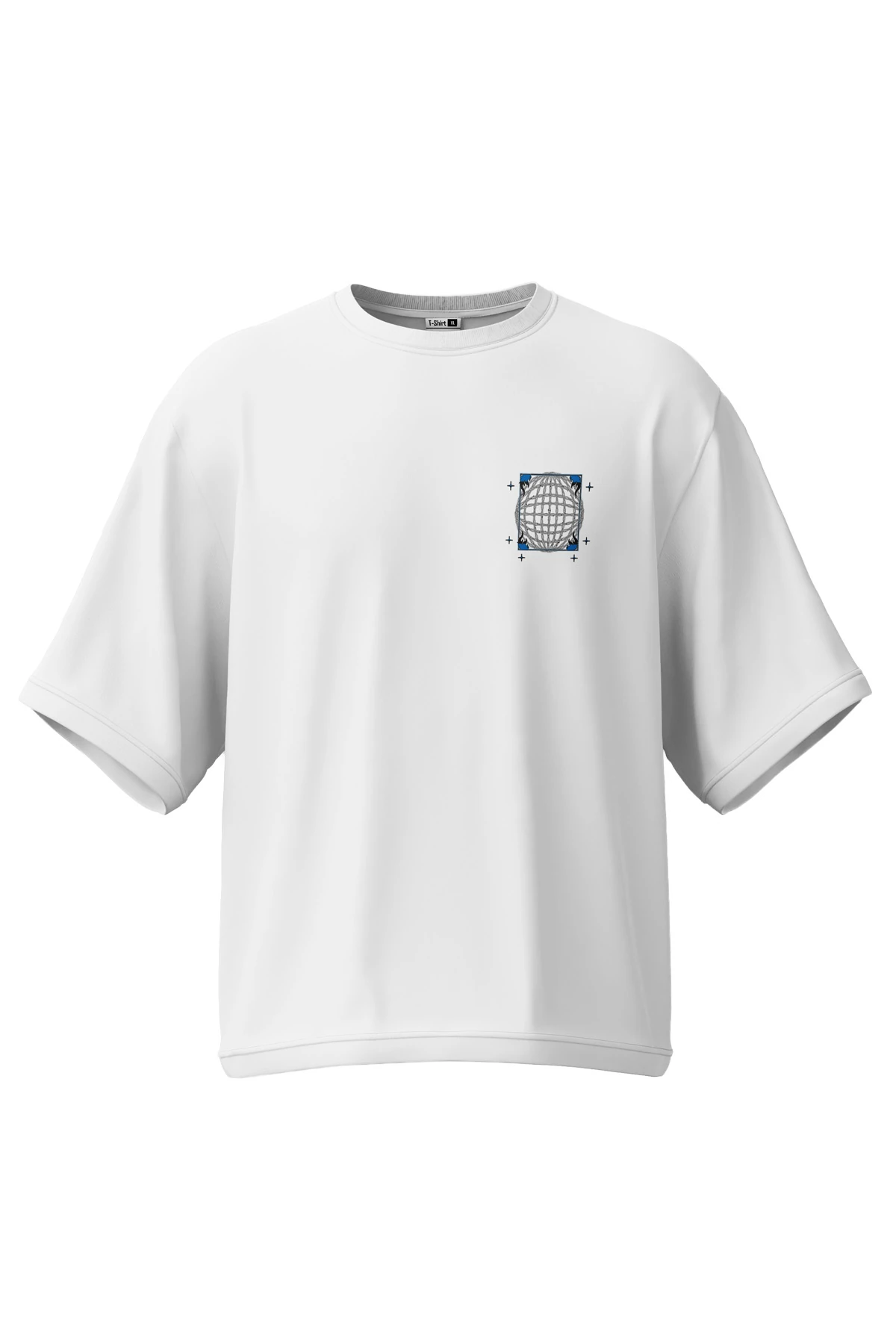 Absurdia “Wireframe World” Oversize Tişört (%100 Pamuk, Unisex)