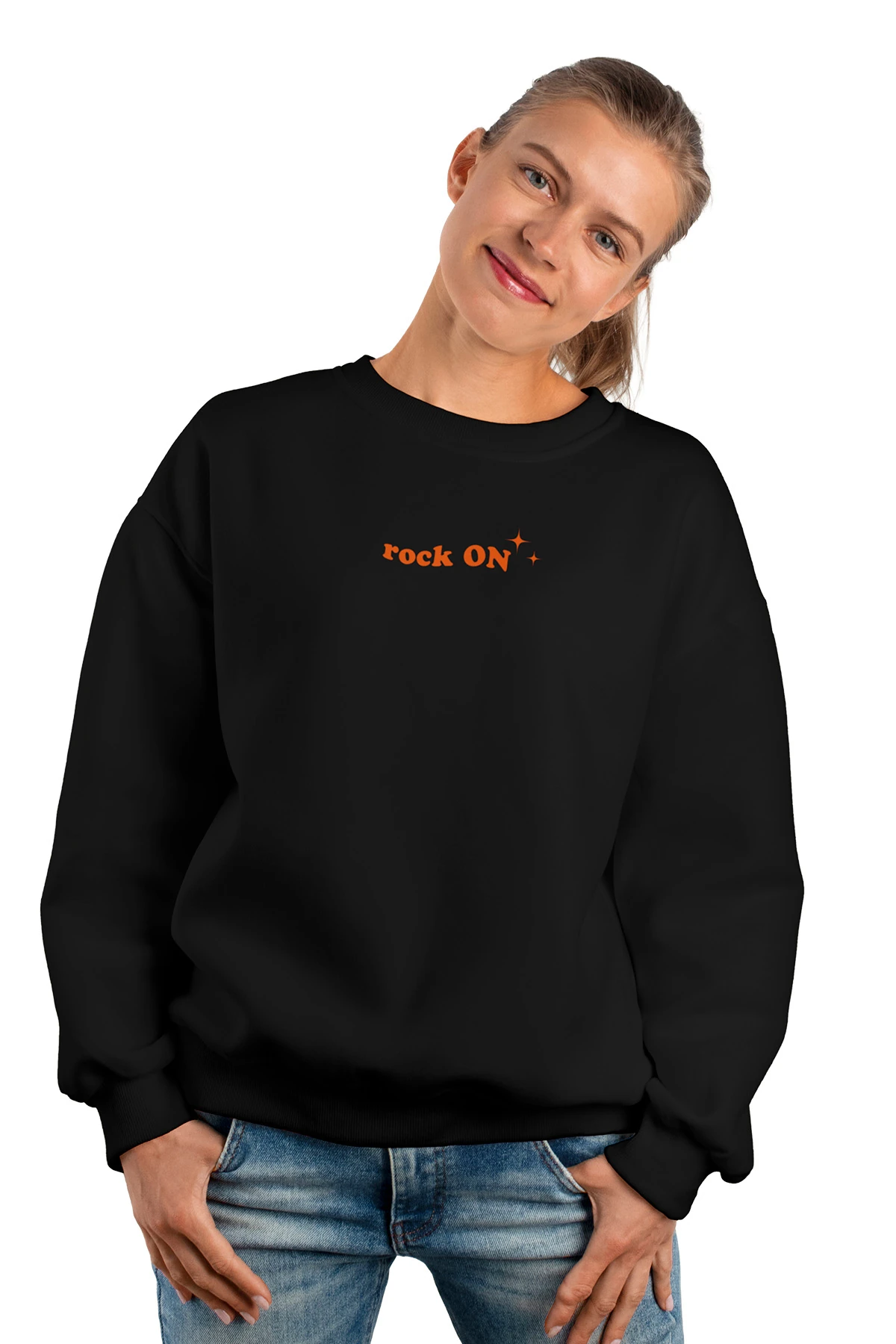 Humo “Rock On” Oversize Sweatshirt (%100 Pamuk, Unisex)