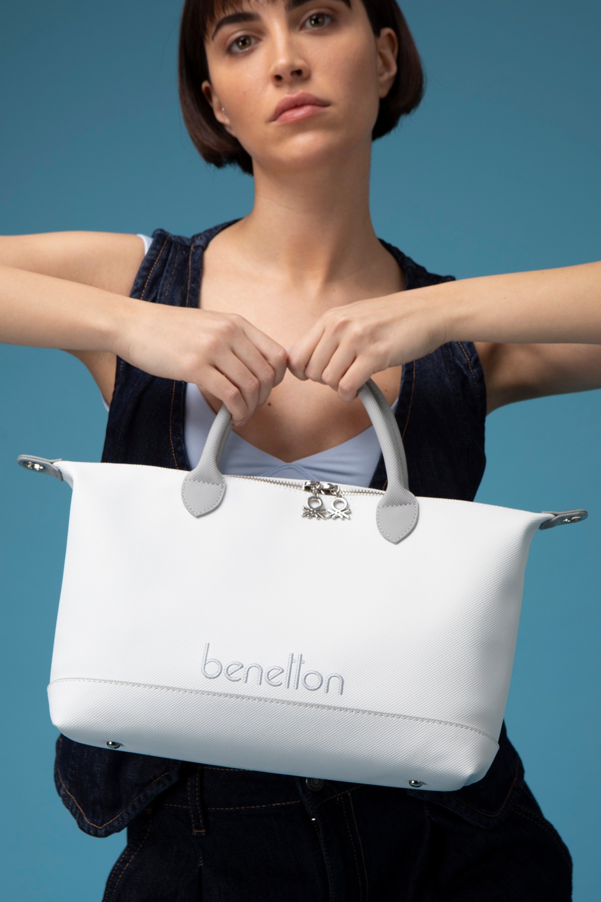 Benetton 1612 Kadın Çanta - BEYAZ-A.GRİ-A.GRİ